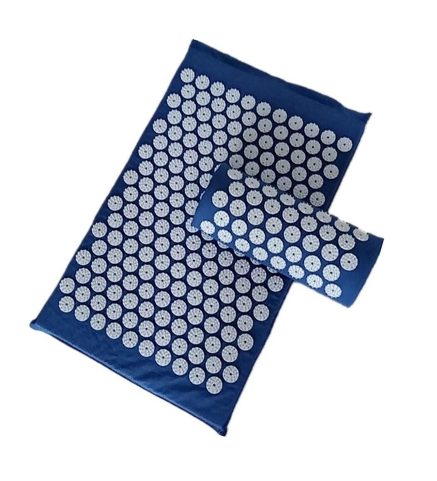 Dunlap Acupressure Massage Cushion - Spike Mat for Back Pain Relief | Yoga Acupuncture Pillow (62x38 cm Blue Set) - International Shipping Available - Buy Online on GoSupps.com