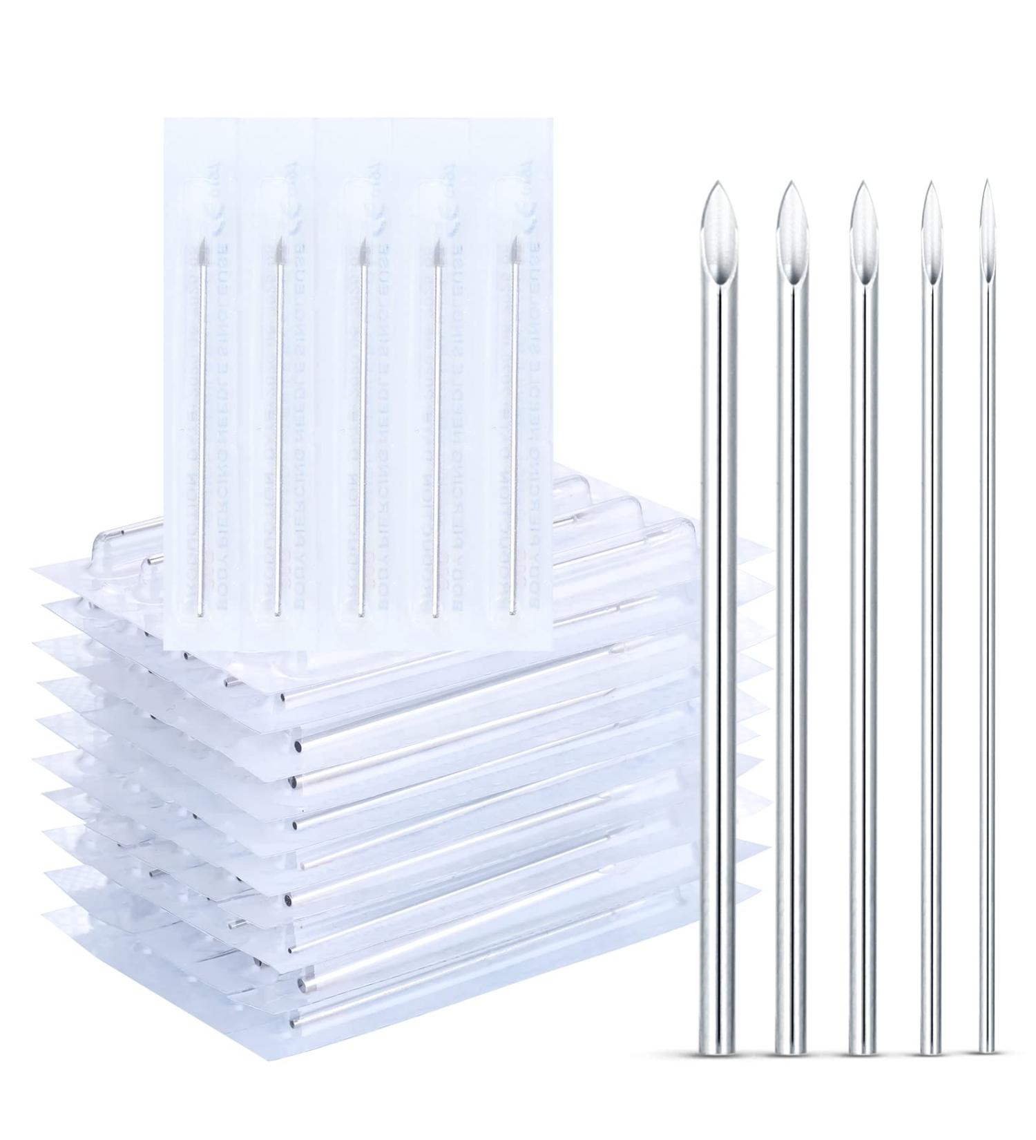 Xpircn 50PCS Mixed Stainless Steel Piercing Needles - Sterile Disposable 12G-20G for Ear, Nose, Lip, Belly & Body Piercings - Buy Online on GoSupps.com