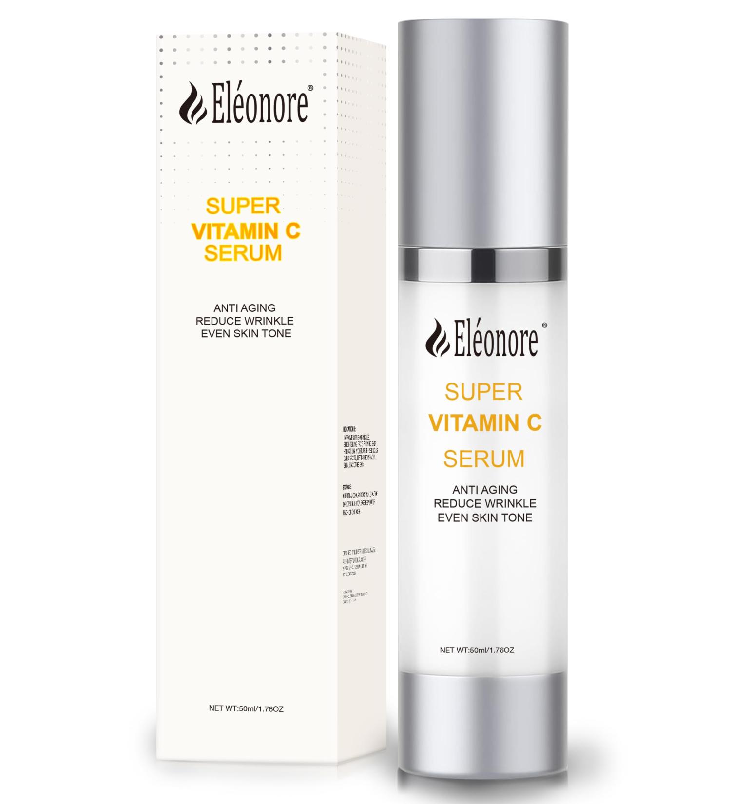 Eleonore Super C Serum with Peptides & Hyaluronic Acid | Advanced Anti-Aging Skincare for Women 50+ | Firms Brightens & Diminishes Fine Lines - Buy Online on GoSupps.com