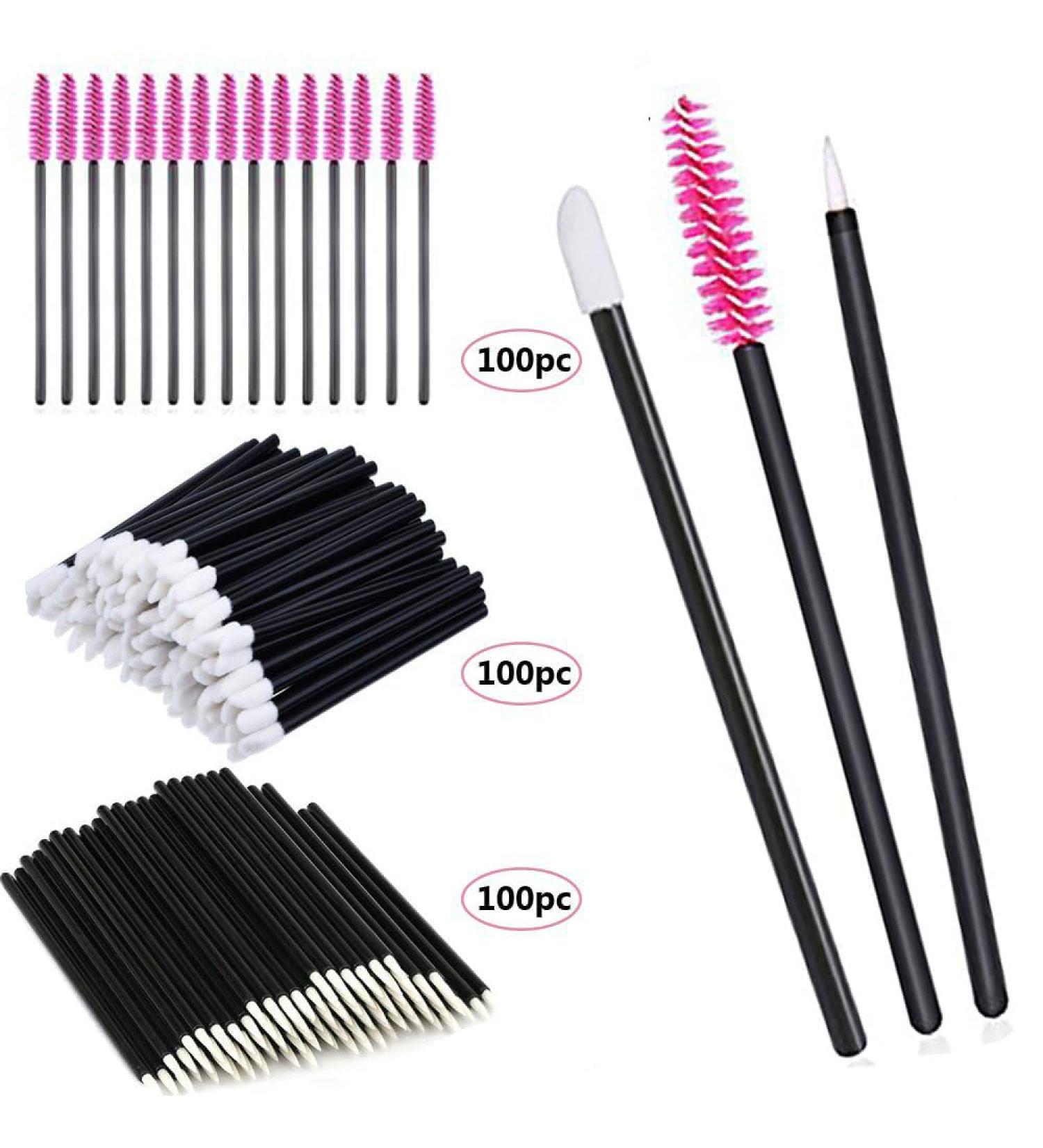 300 Piece Disposable Makeup Brush Set - Eyebrow Eyelash Lip & Eyeliner Applicators - Lemoncy Cosmetic Tools for Professional Use - Buy Online on GoSupps.com