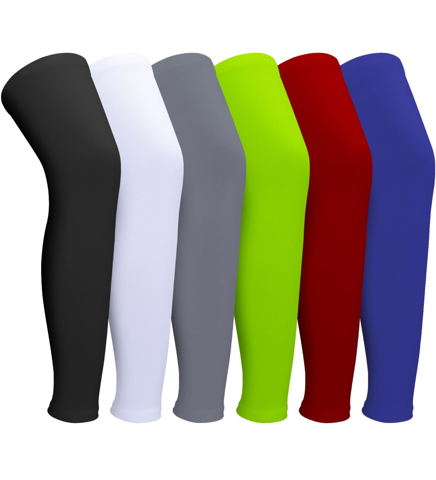 3 Pairs Leg Sleeves | Full Length Compression Knee Sleeves with Anti-Slip Silicone | Sports Performance & Support - Buy Online on GoSupps.com