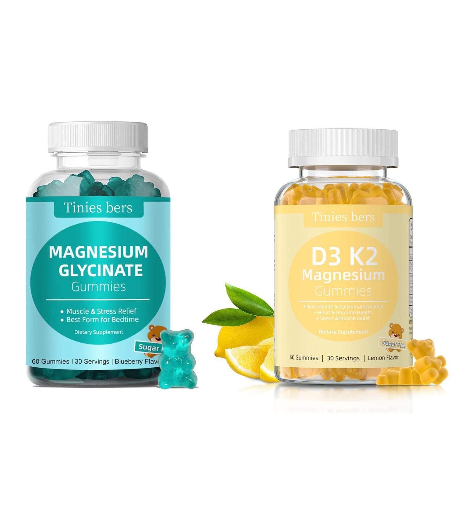 Tinies bers Magnesium Glycinate Gummies 500mg D3 K2 Magnesium for Adults and Kids Sugar Free - Buy Online on GoSupps.com