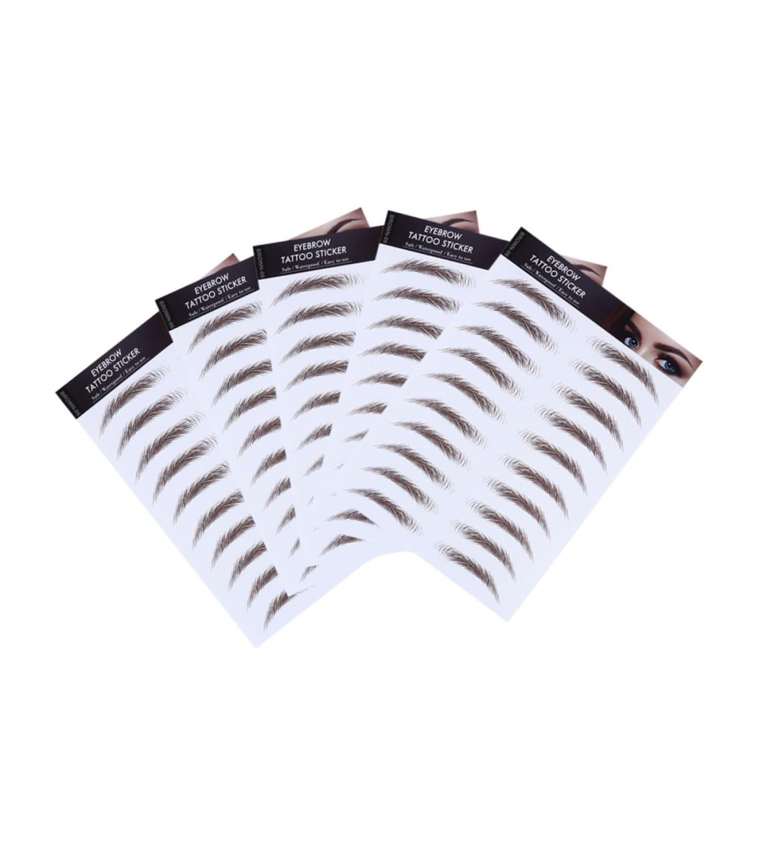 Balacoo 5pcs Eyebrow Stickers Black Stickers Fake Eyebrows Imitation Eyebrow Sticker 4d Shaping Plate 21x15cm Brown - Buy Online on GoSupps.com