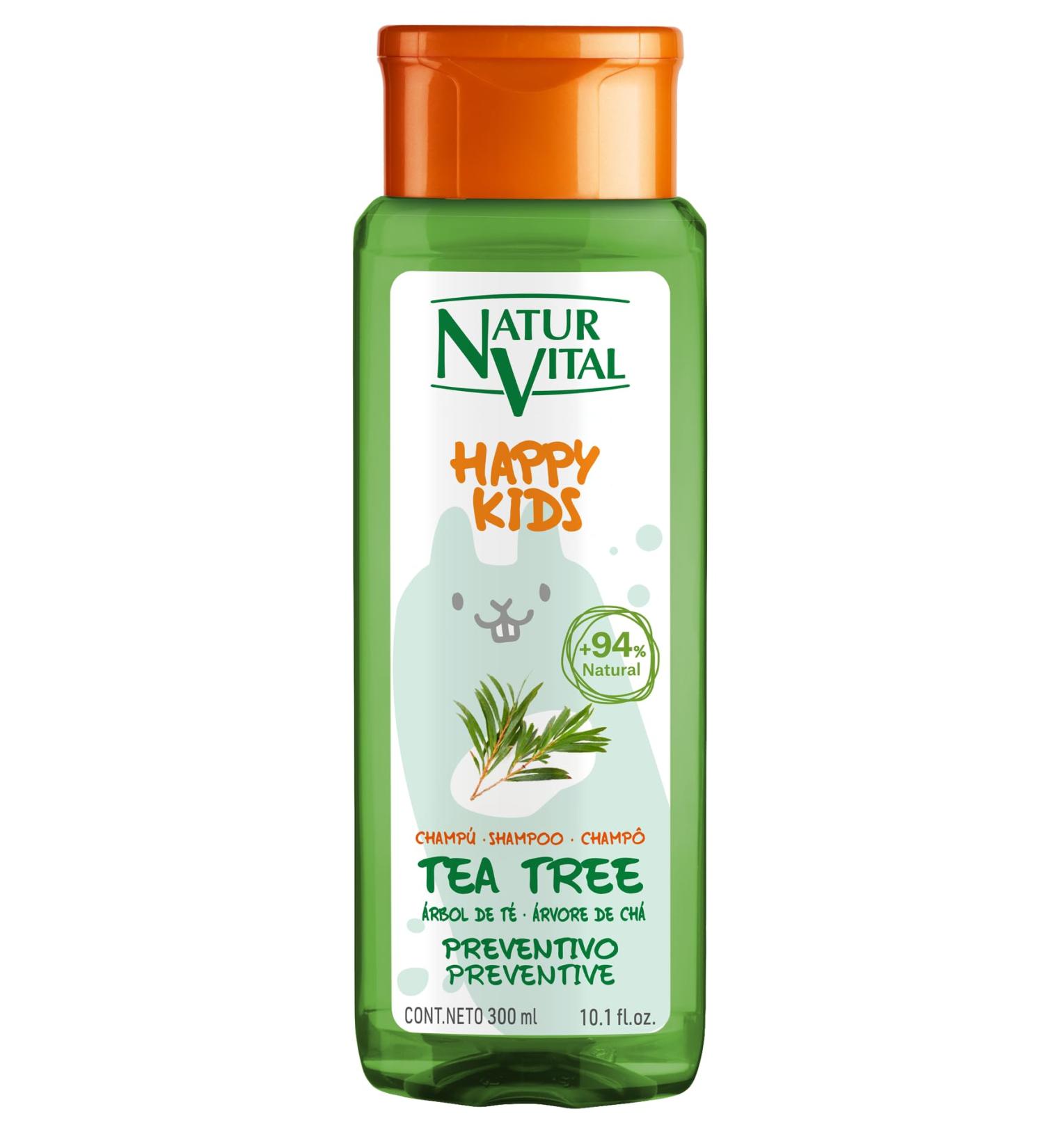  NaturVital NaturVital Happy Kids Tea Tree Children's Shampoo with certified natural and hypoallergenic organic tea extract free from parabens colorants and silicones 300 ml - Buy Online on GoSupps.com
