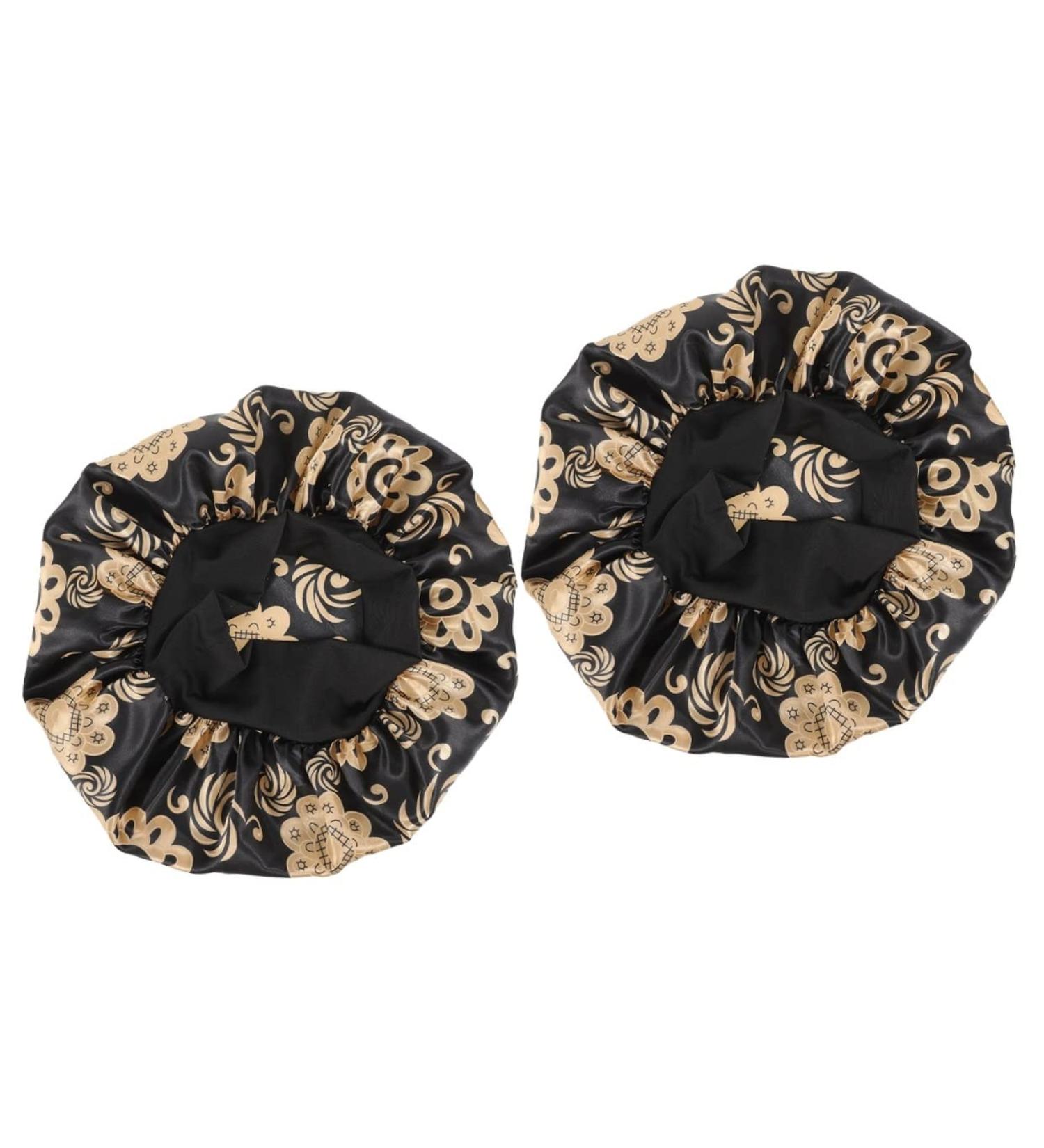 PLAFOPE Satin Sleep Cap Set - Elastic Headband & Broadside Shower Cap - Girls Hair Ties - 26x26cm - 2pcs - Buy Online on GoSupps.com