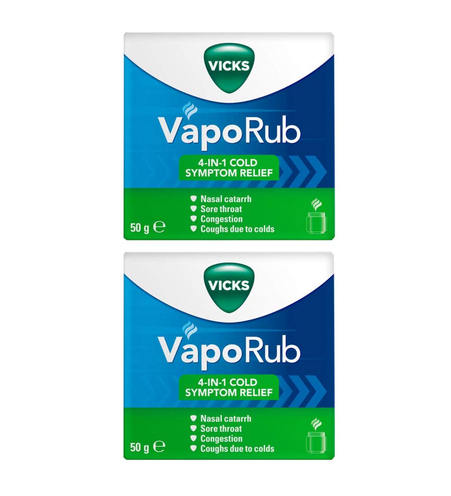 KRISP Vapo Rub 2 x 50g Pointment for Adults and Children 2 Years and Up Long Lasting 8 Hours