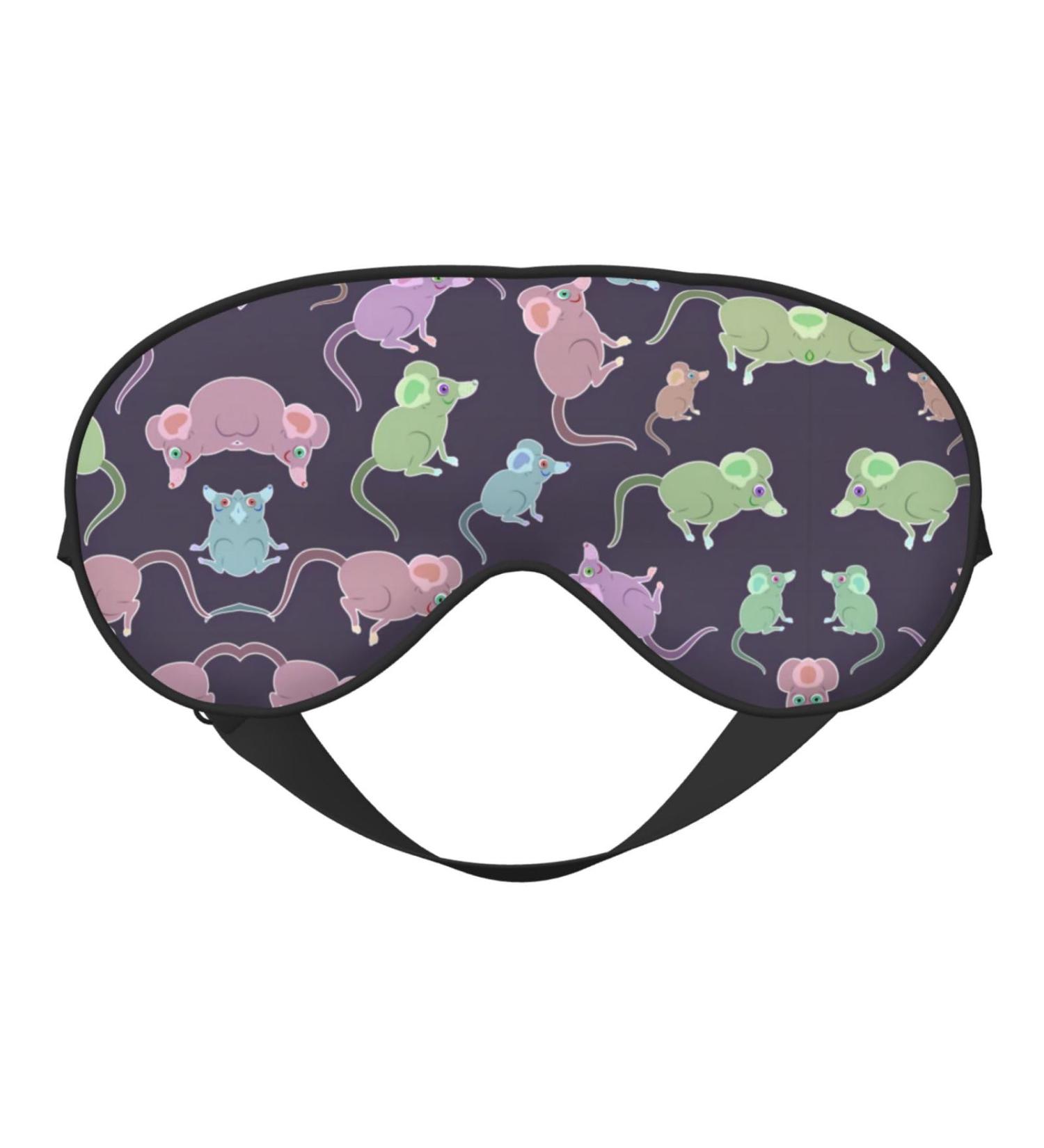 Cute Mouse Print Soft Adjustable Sleep Eye Mask - Blackout Silk Blindfold for Men & Women | Best Sleep Accessories - Buy Online on GoSupps.com