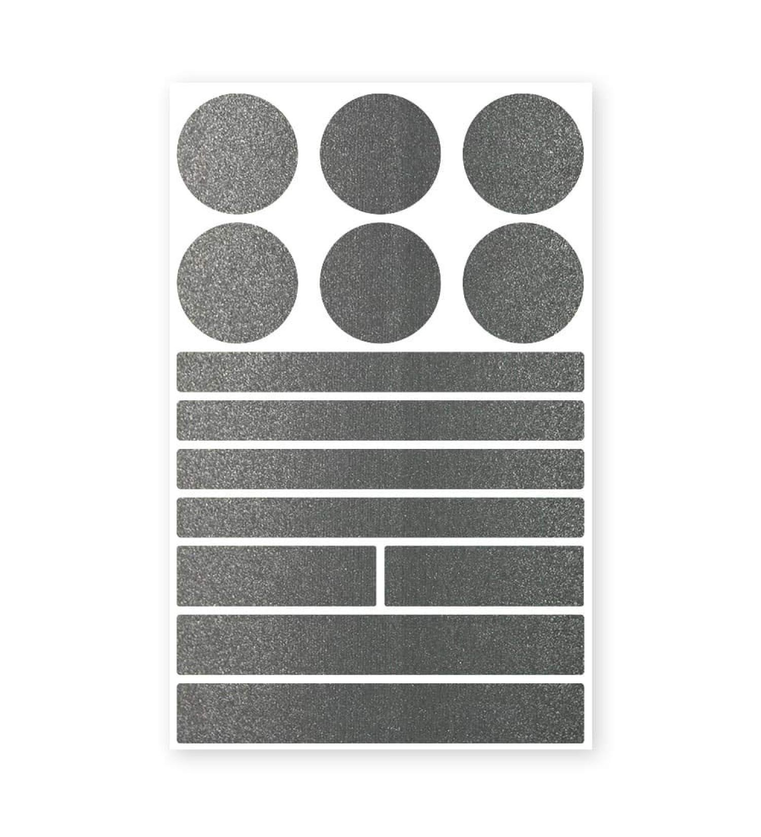 Reflecto Stick-on Reflector Stickers - 14-Piece Self-Adhesive Set in Metallic Matte Black for Textiles Strollers Helmets & Backpacks - Buy Online on GoSupps.com