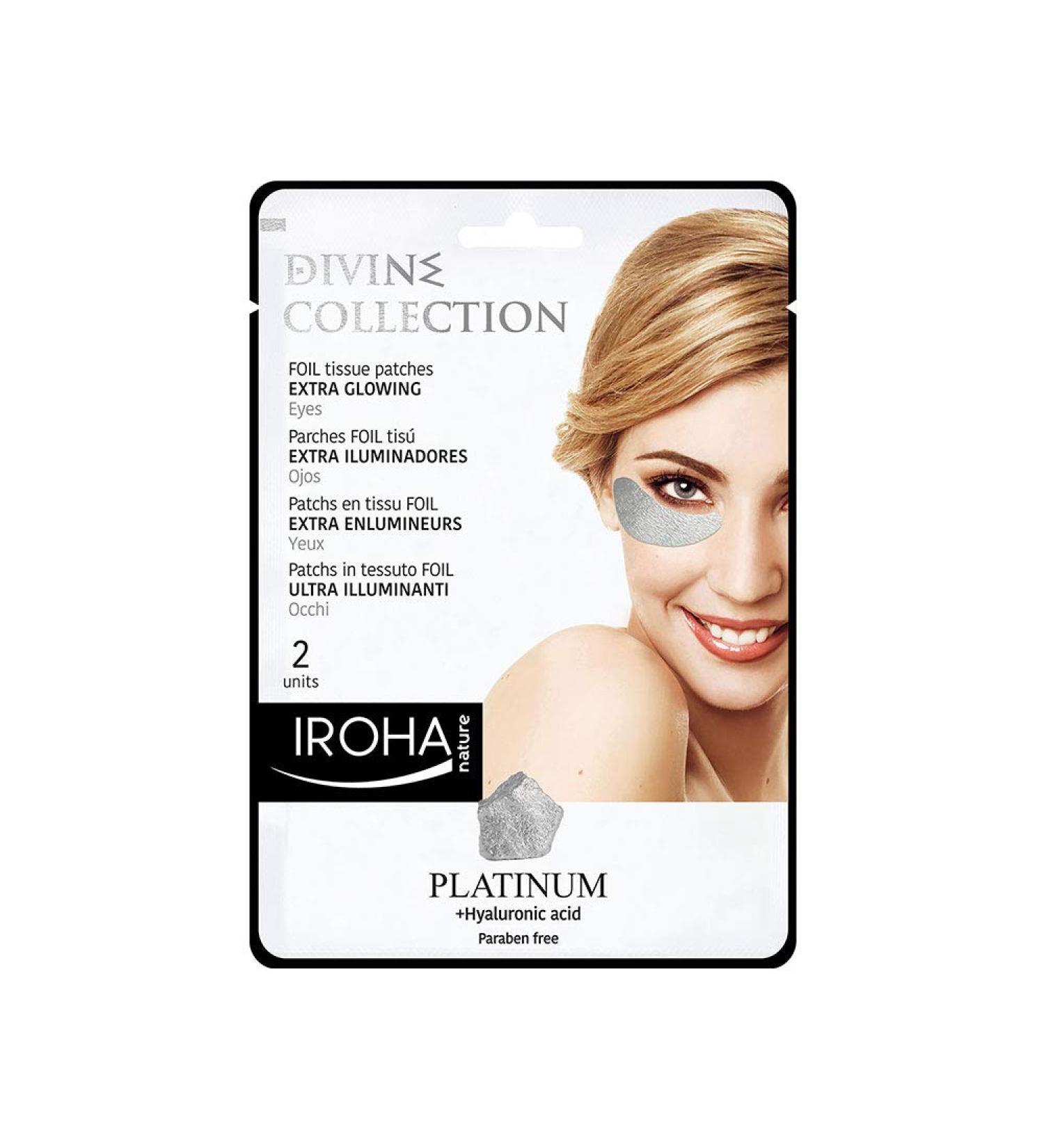Iroha Nature Foil Patches for Divine Eyes Extra brightening with Platinum and Hyaluronic Acid 2 uses - Buy Online on GoSupps.com