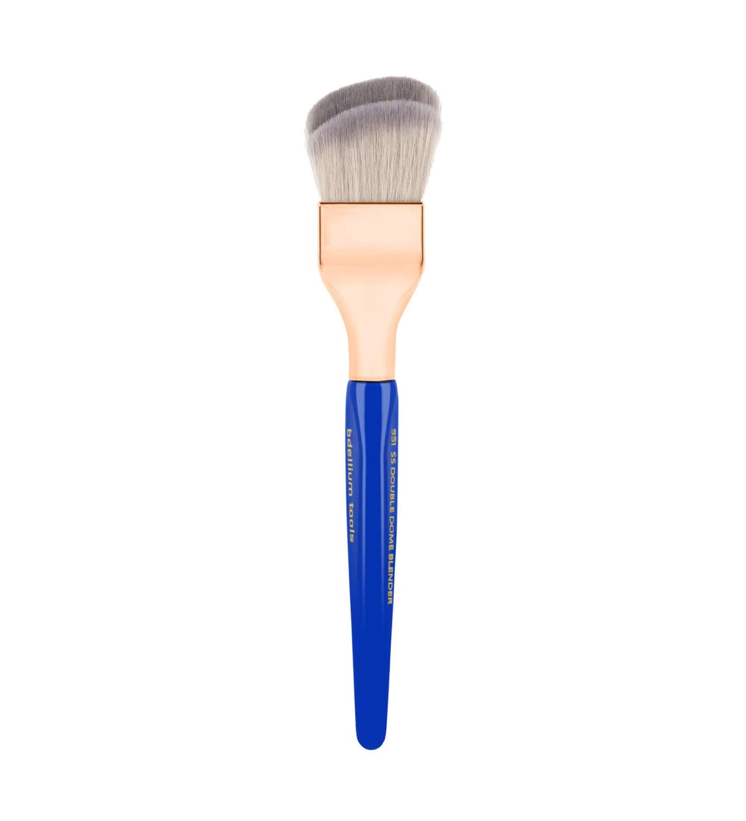 Bdellium Tools Professional Makeup Brush - Golden Triangle 951 Small Slanted Double Dome Blender | Vegan Soft Synthetic Fibers for Blending - Blue (1pc - Buy Online on GoSupps.com