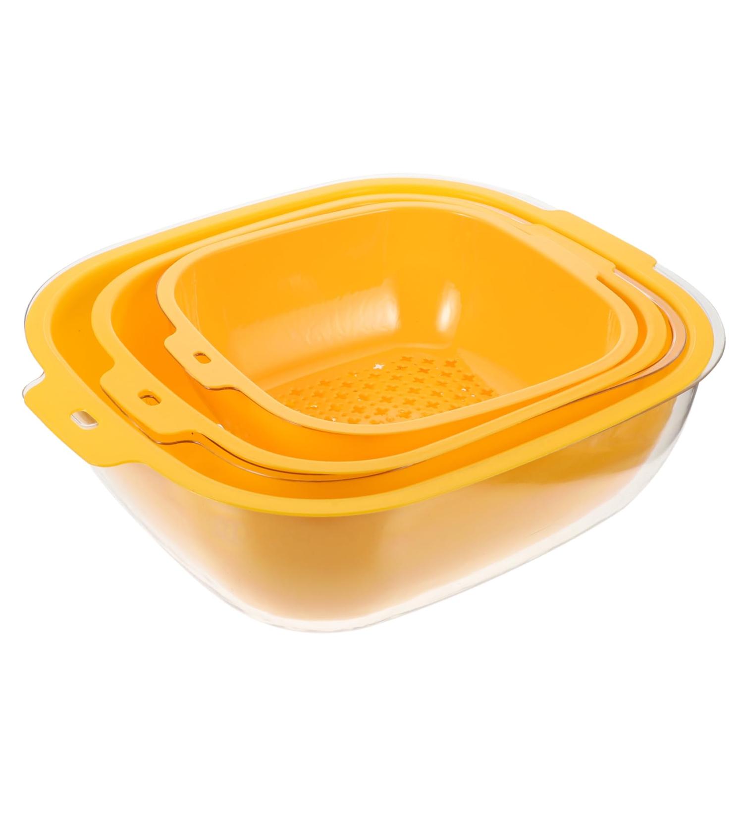 Alipis 1 Set Food Basket Thicken Vegetable Holder Kitchen Vegetables Supply Washing Storage Double-Layer 32X27CM Orange - Buy Online on GoSupps.com