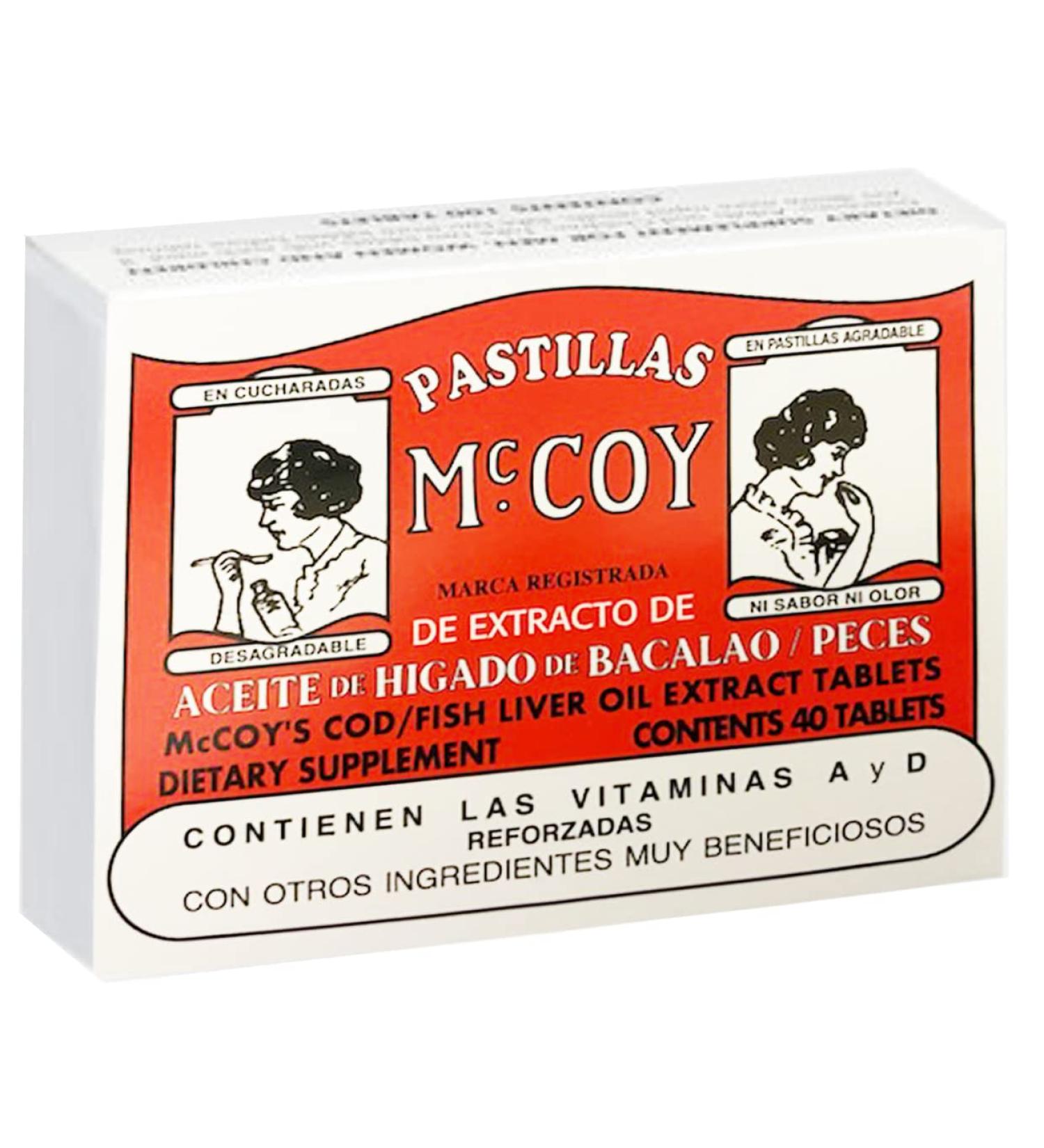 Mccoy Cod/Fish Liver Oil Extract Tablets 40 40 Count (Pack of 1) - Buy Online on GoSupps.com