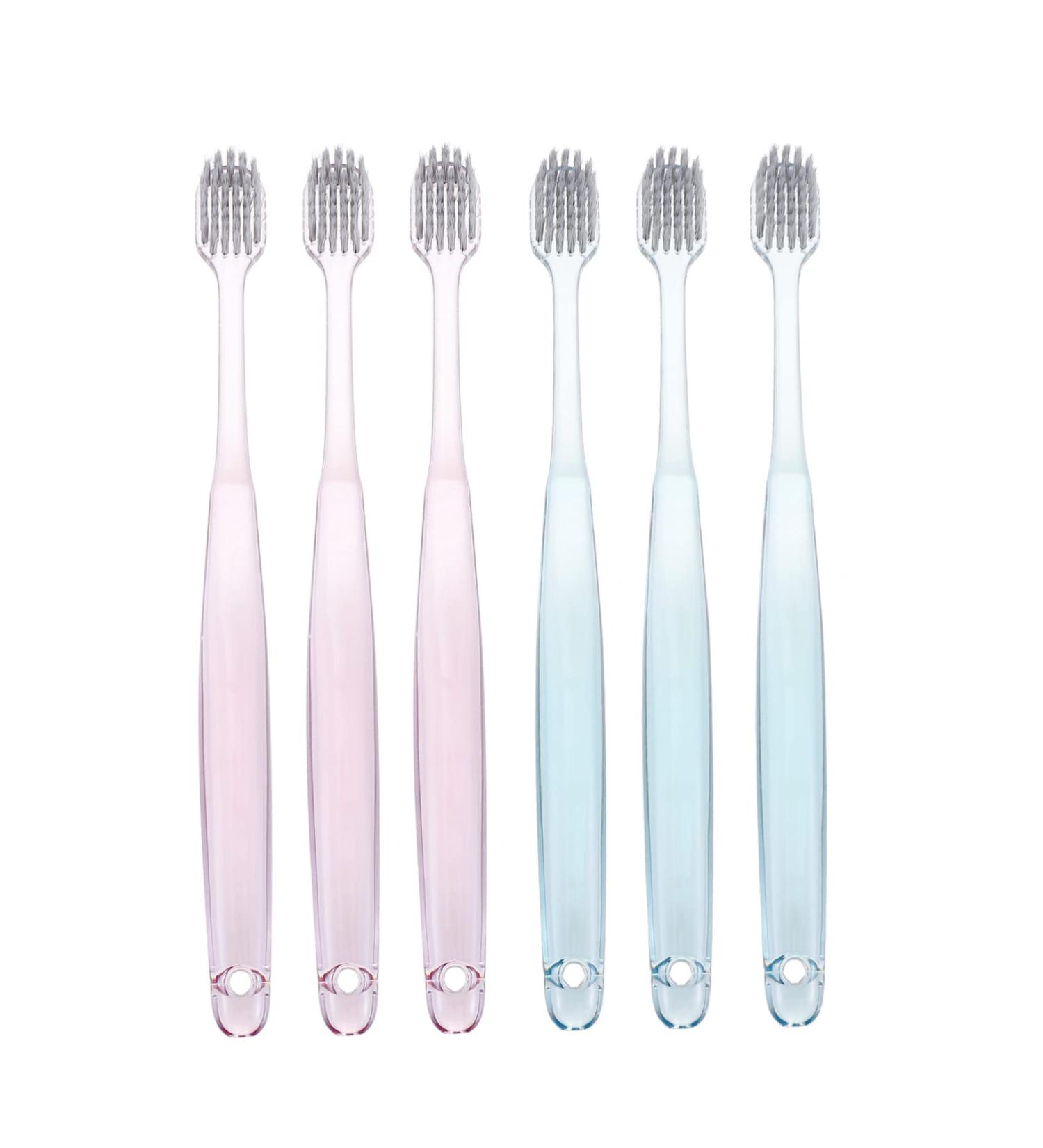 Minkissy 6-Pack Crystal-Clear Charcoal Toothbrushes for Sensitive Teeth | Travel & Home Use - Buy Online on GoSupps.com