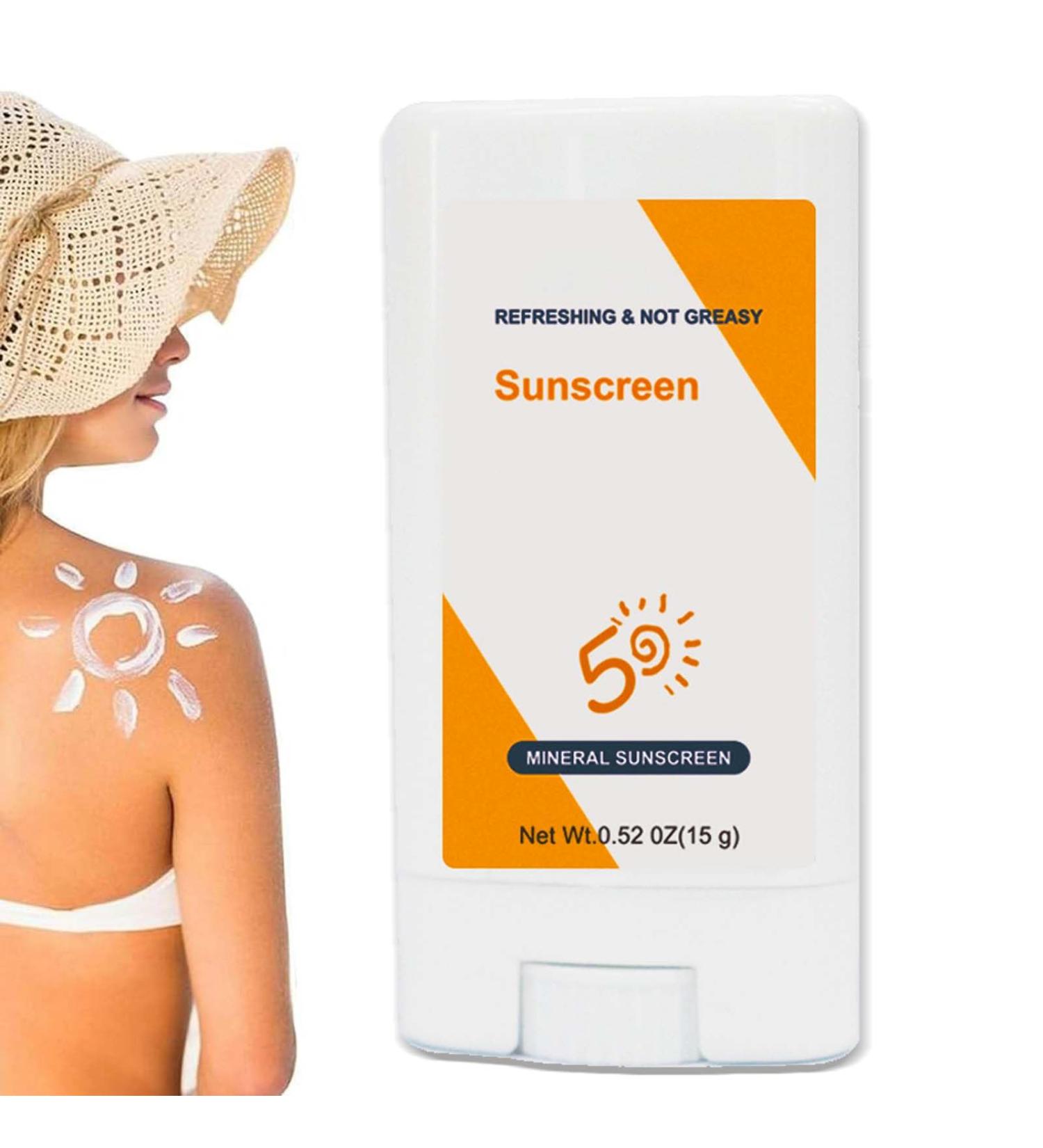 Portable Sunscreen Stick SPF 50 with Hyaluronic Acid - Broad Spectrum Sun Protection for Face and Body Non-Greasy Water Resistant and Refreshing - Buy Online on GoSupps.com