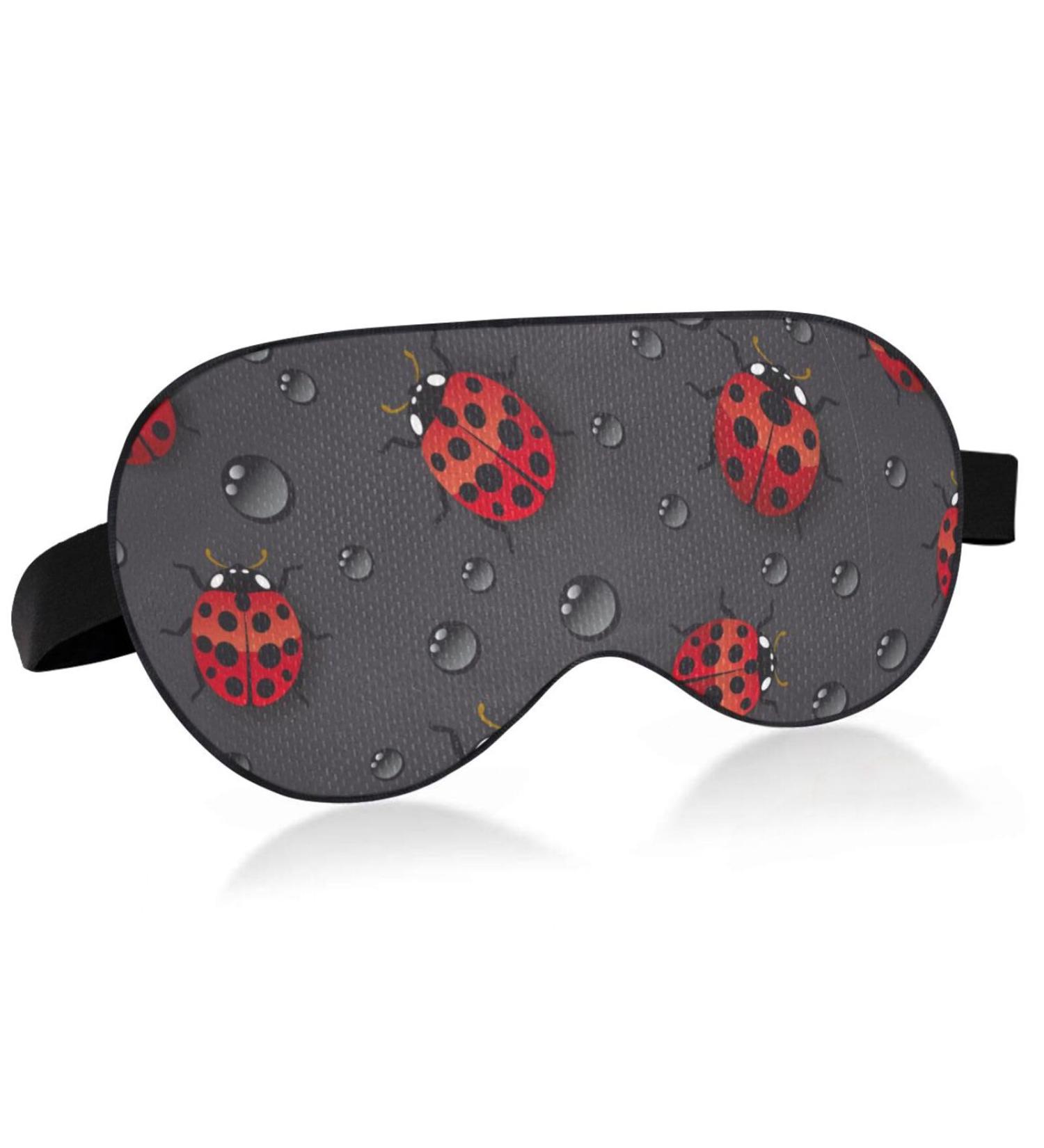 Haskirky Light Blocking Eye Mask - Breathable & Adjustable for Men and Women | Ideal for Travel, Yoga, Meditation, Office, and Deep Sleep - Ladybugs Design - Buy Online on GoSupps.com