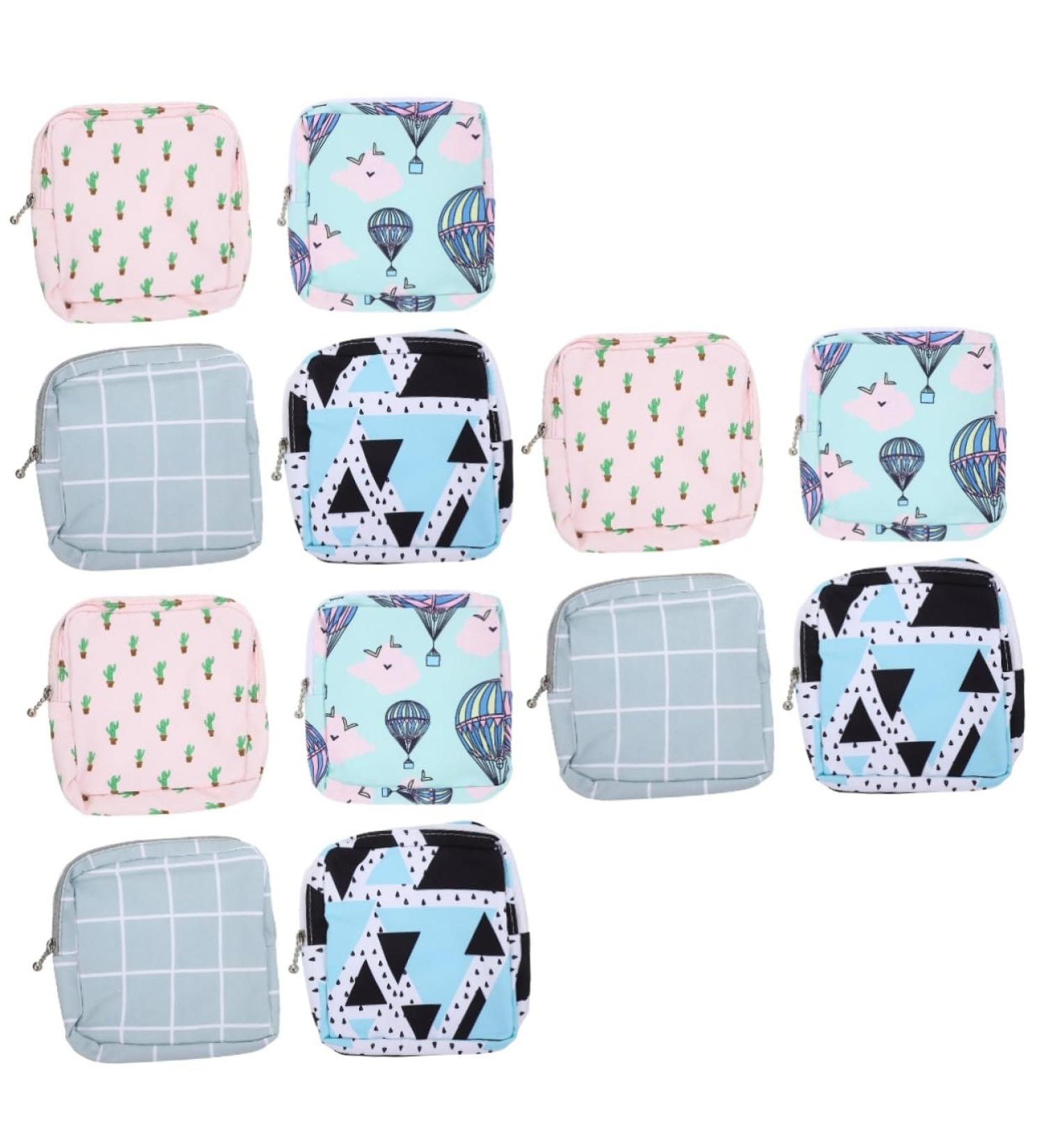 Gleavi 12 STK Storage Bags for Women's Bandages & Teen Pads | Multifunctional Pocket for Makeup & Travel - Ideal for Girls - Buy Online on GoSupps.com