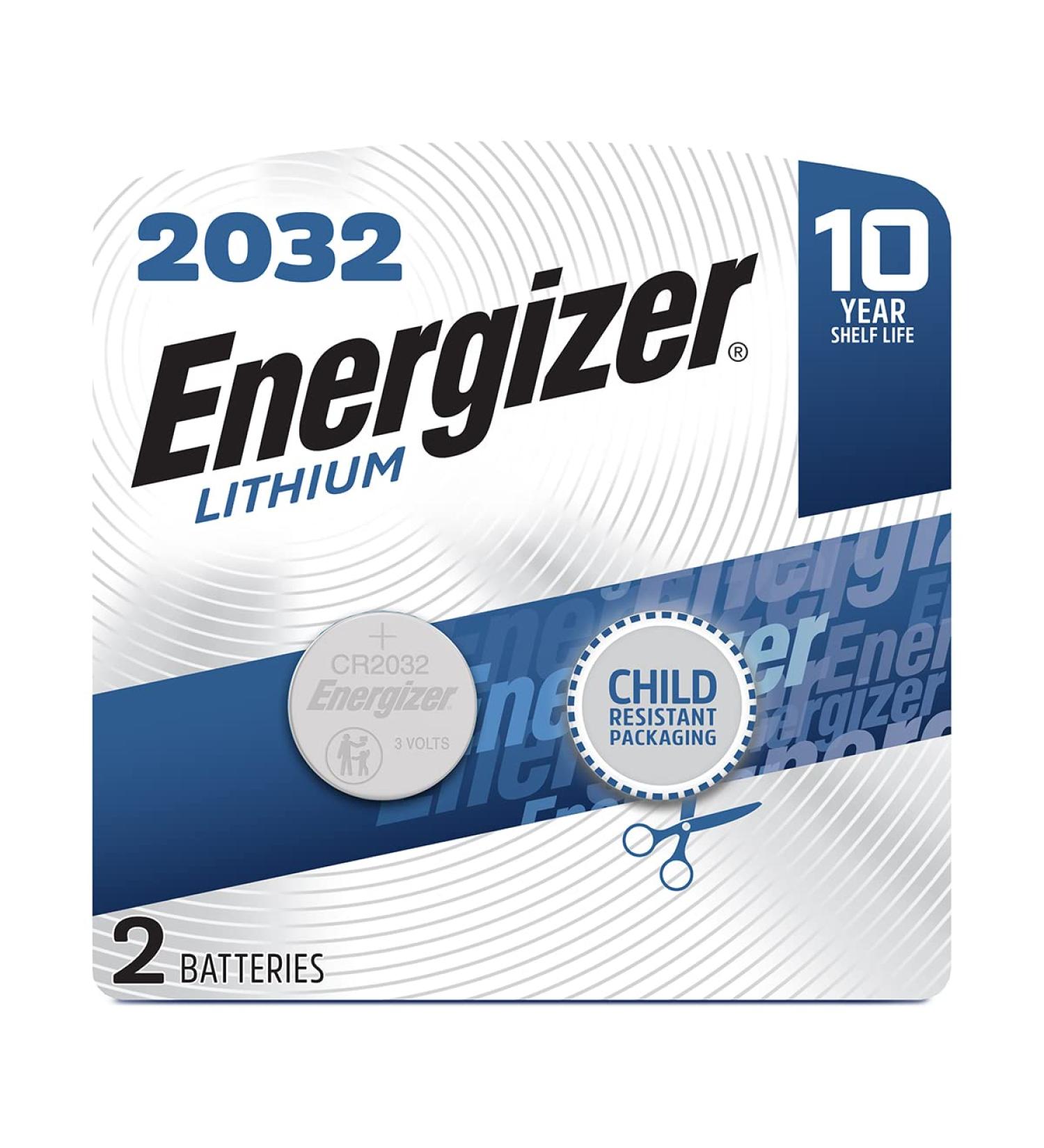 Energizer 2032 Watch Battery - 3 Volt 2 Count (Pack of 1) | Long-lasting Electronic Batteries for Watches & Devices - International Shipping Available - Buy Online on GoSupps.com