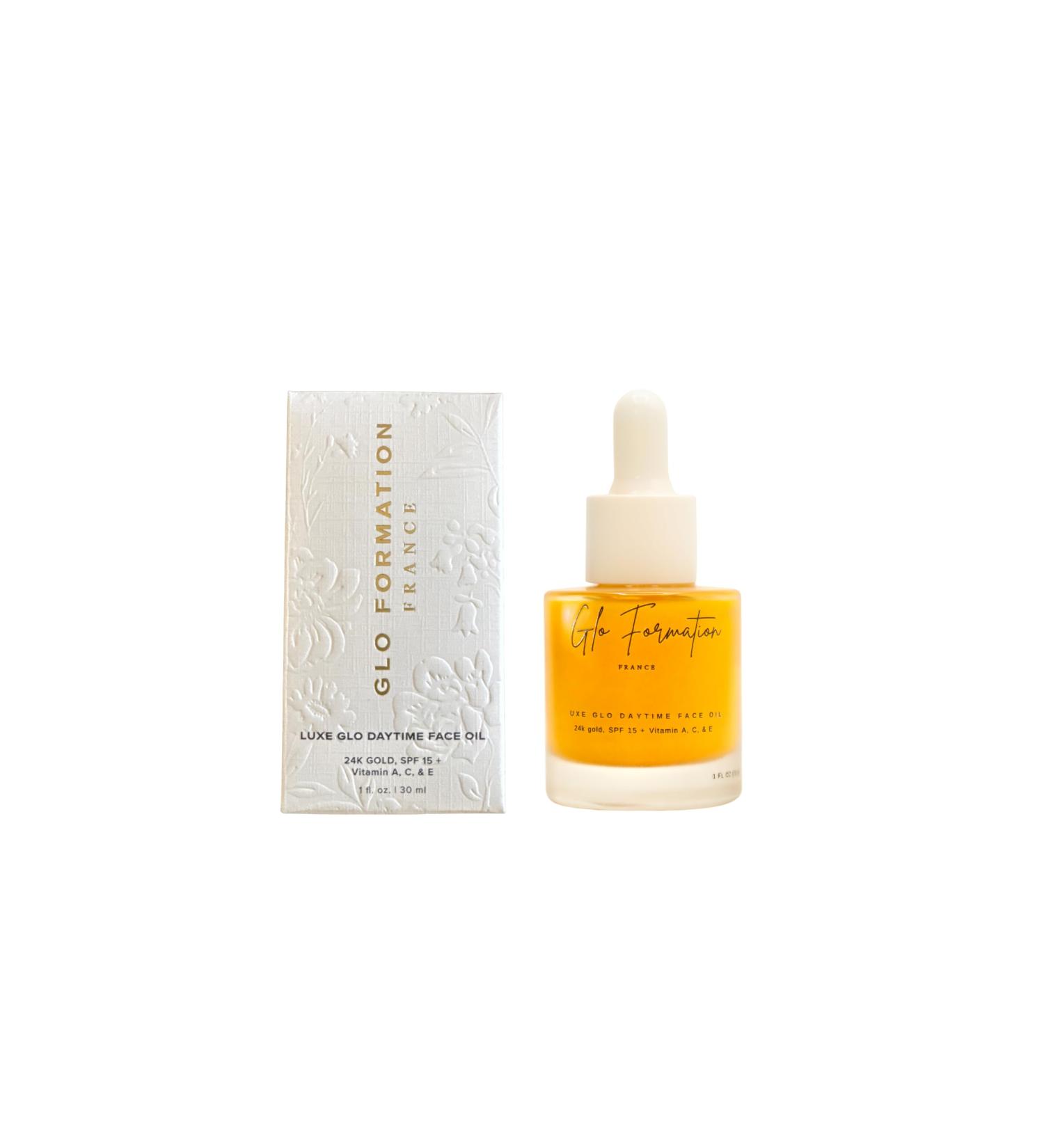 glo formation - Luxe Glo Daytime Face Oil with 24K Gold SPF 15 Vitamins A C & E Cold-Pressed French Botanicals 1 FL OZ - Buy Online on GoSupps.com