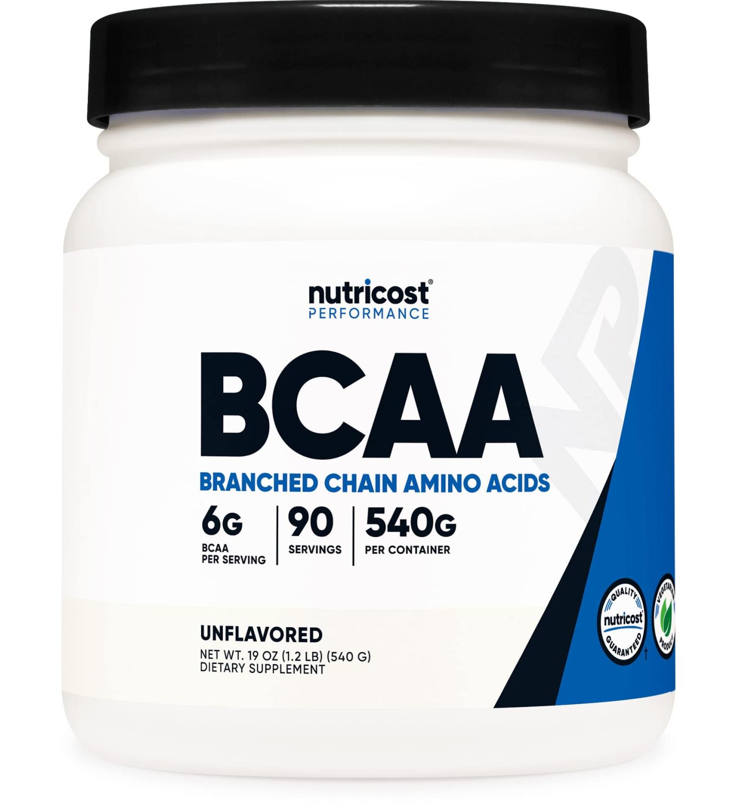 Nutricost BCAA Powder 2:1:1 (Unflavored) 90 Servings - Branched Chain Amino Acids Unflavored 90 Serv - Buy Online on GoSupps.com