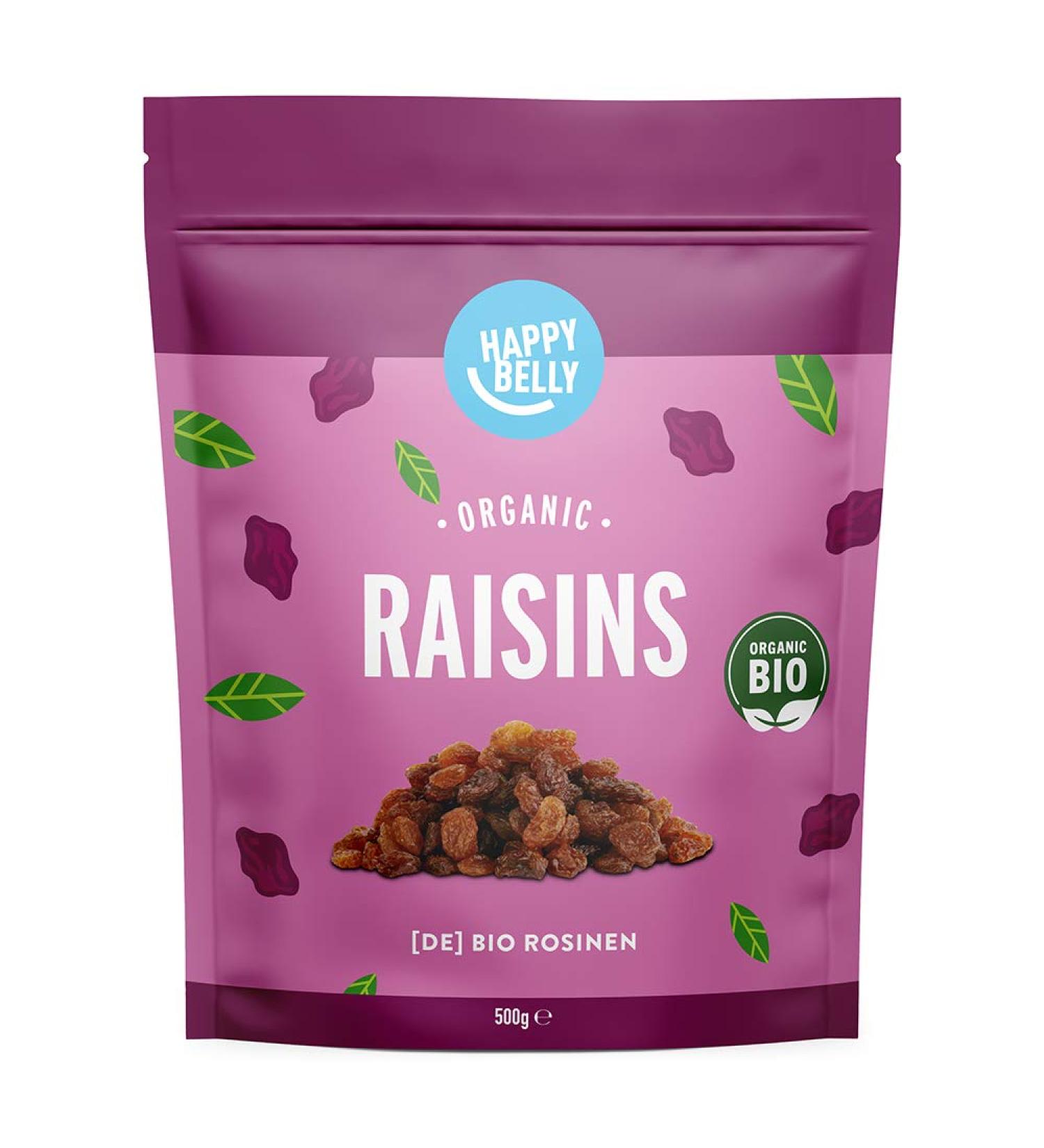 Amazon Brand - Happy Belly Organic Raisins 500g 500 g (Pack of 1) - Buy Online on GoSupps.com