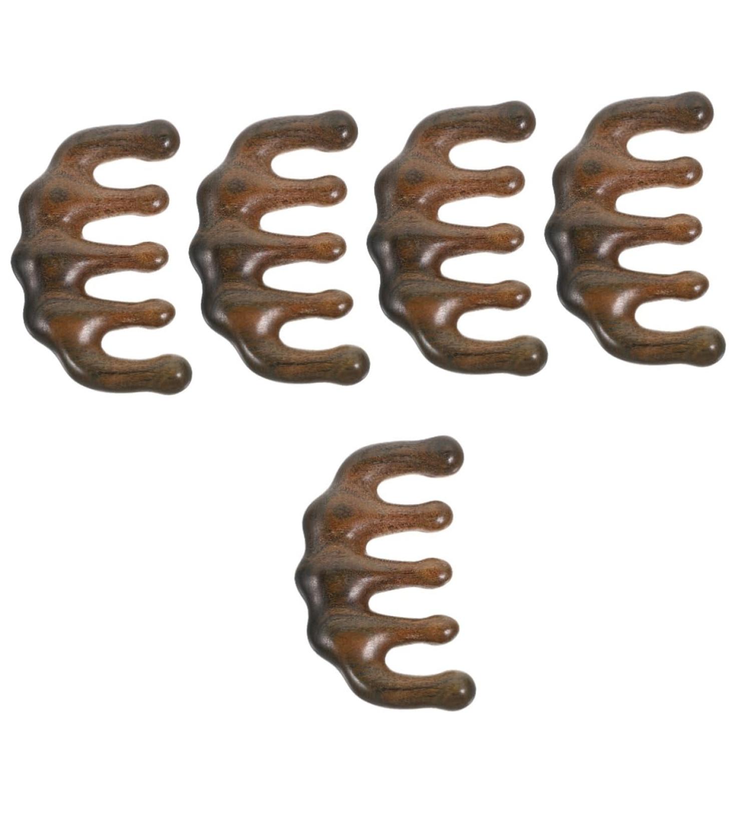 Fomiyes 5-Pack Sandalwood Massage Combs - Scalp & Body Massager Tools | Premium Wooden Ridge Combs for Relaxation & Rejuvenation (9.00x5.00x1.50cm) - Buy Online on GoSupps.com