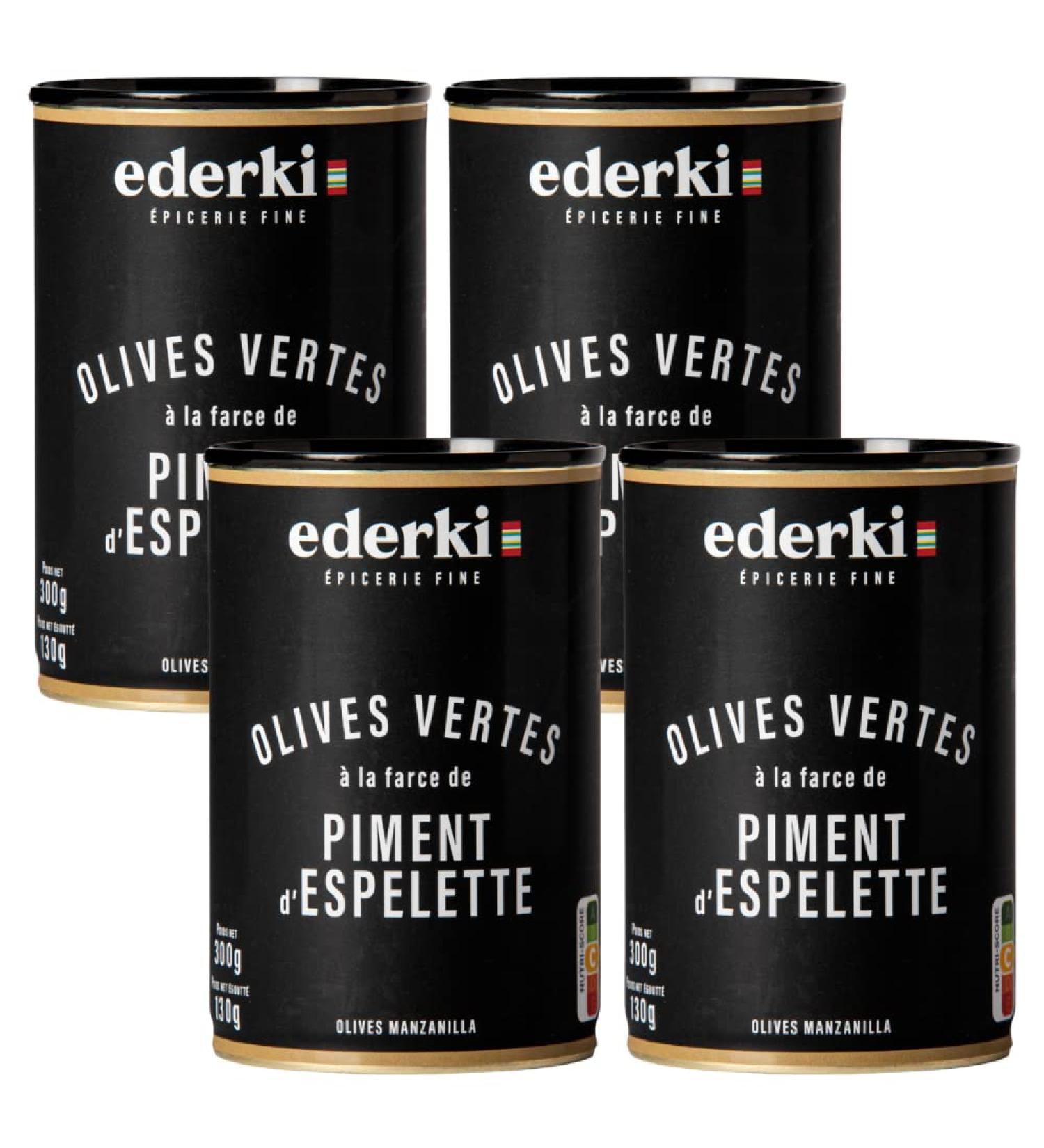 Green Olives with Piment d'Espelette 300g x 4 - Buy Online on GoSupps.com