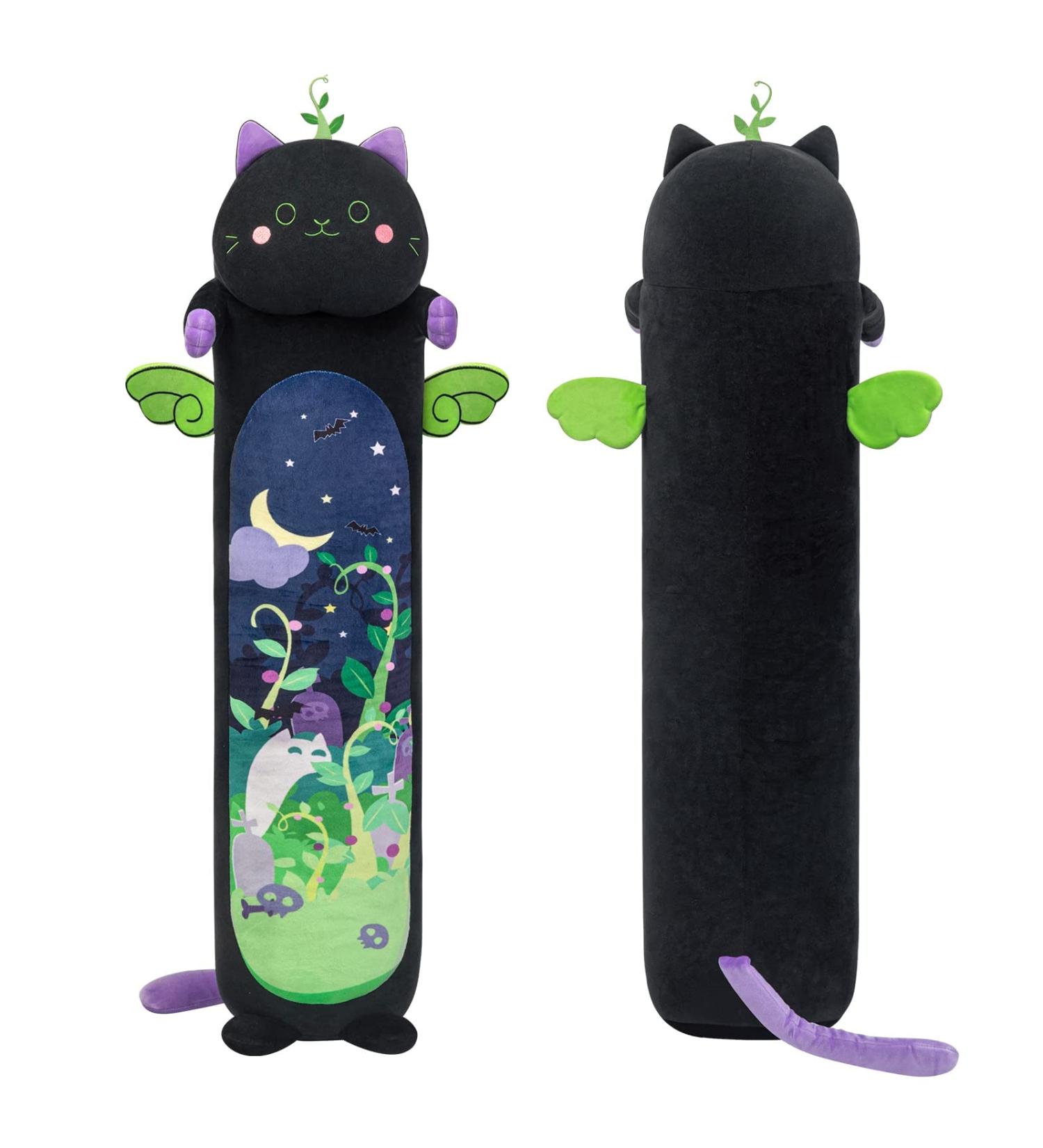 Mewaii 36in Long Devil Mint Cat Plush Pillow Stuffed Animal - Cute Kitty Sleeping Hugging Soft Toy for Kids (Black) - 36inch - Buy Online on GoSupps.com