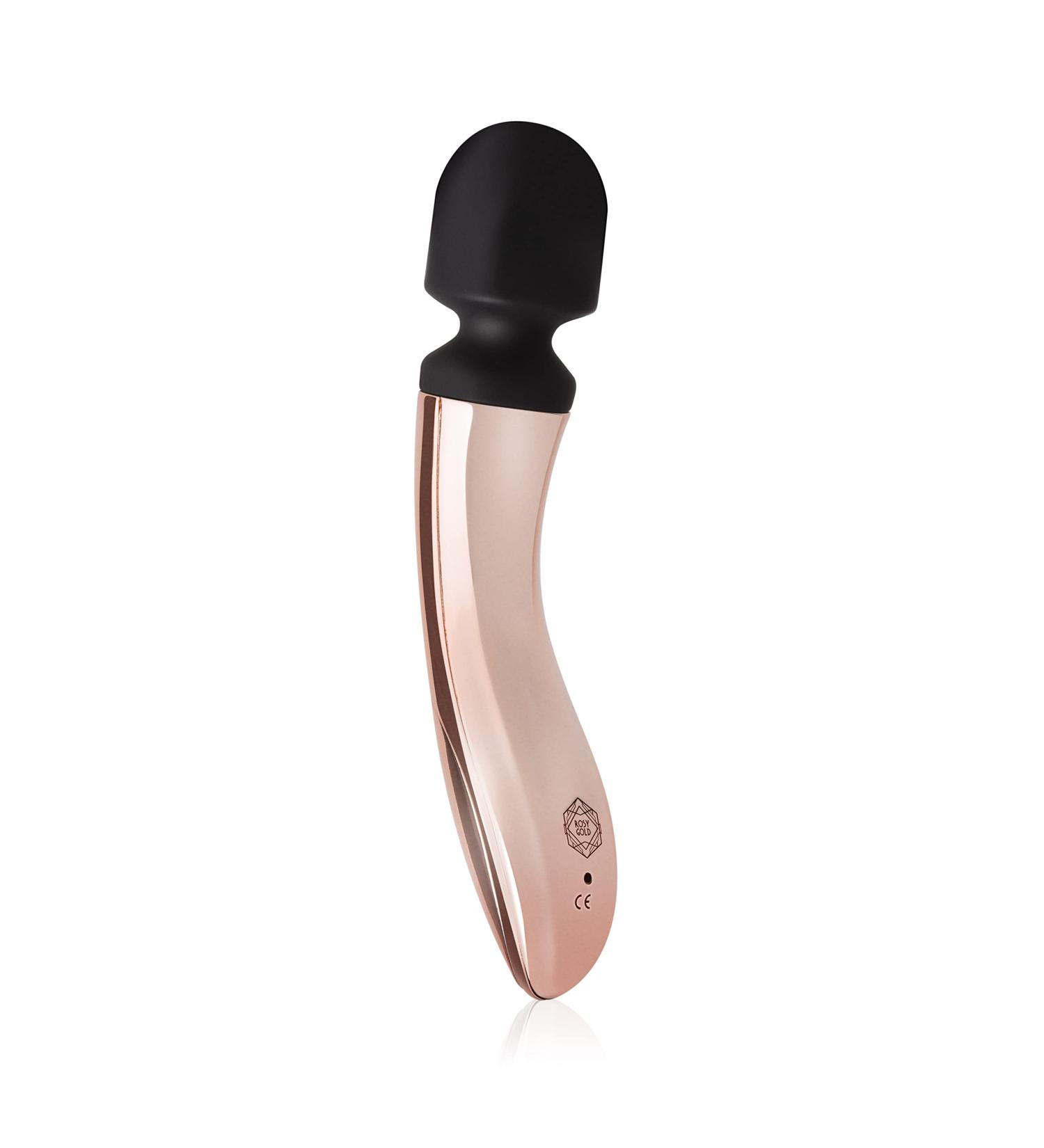 Rosy Gold Curve Massager - 10 Powerful Modes for Relaxation - Curved Design | Shop Internationally - Buy Online on GoSupps.com