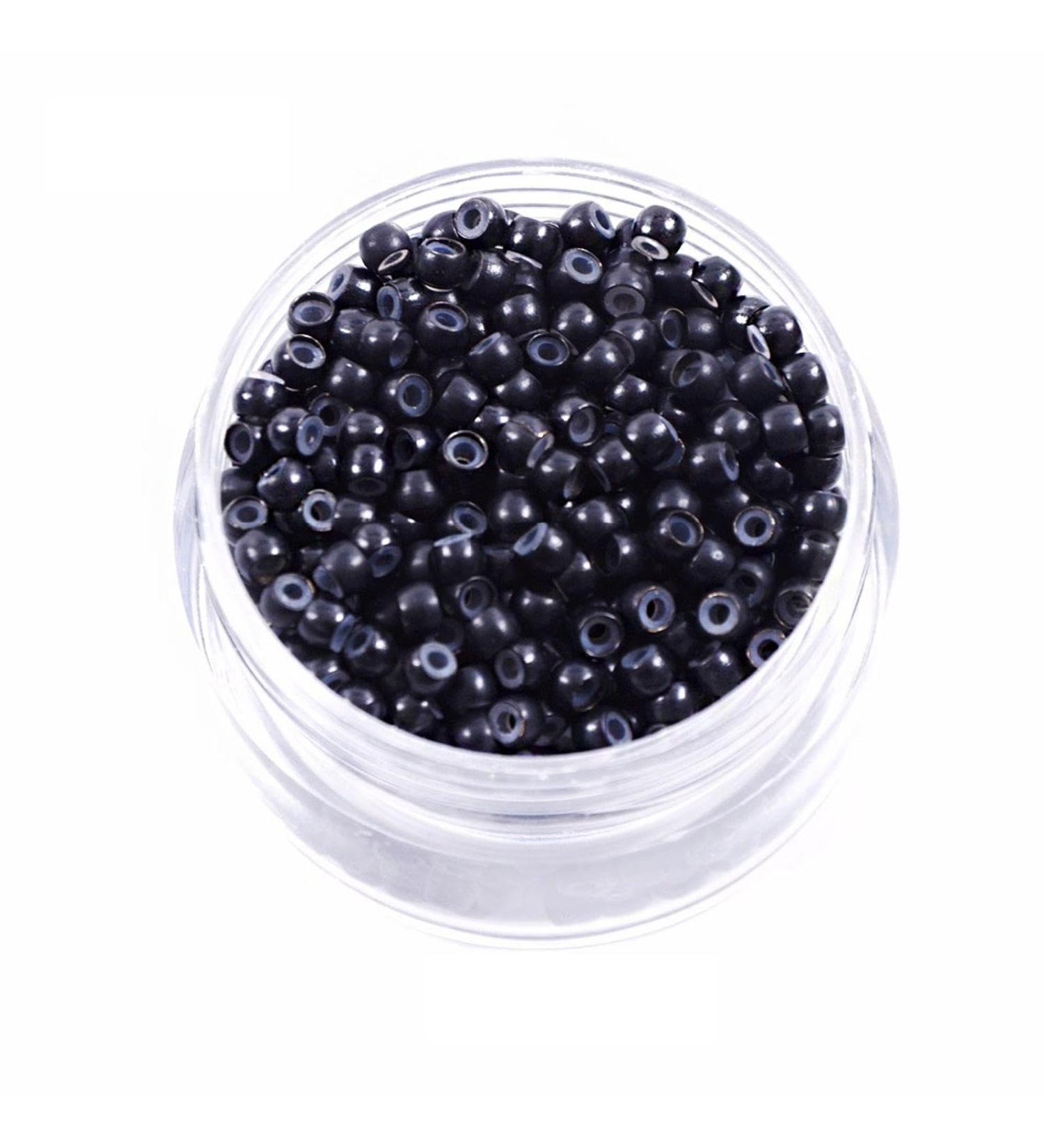 Black Silicone Rings Hair Extension Kit Micro Rings and Beads Hair Extensions Kit Aluminum Rings Silicone Lined Beads - Buy Online on GoSupps.com