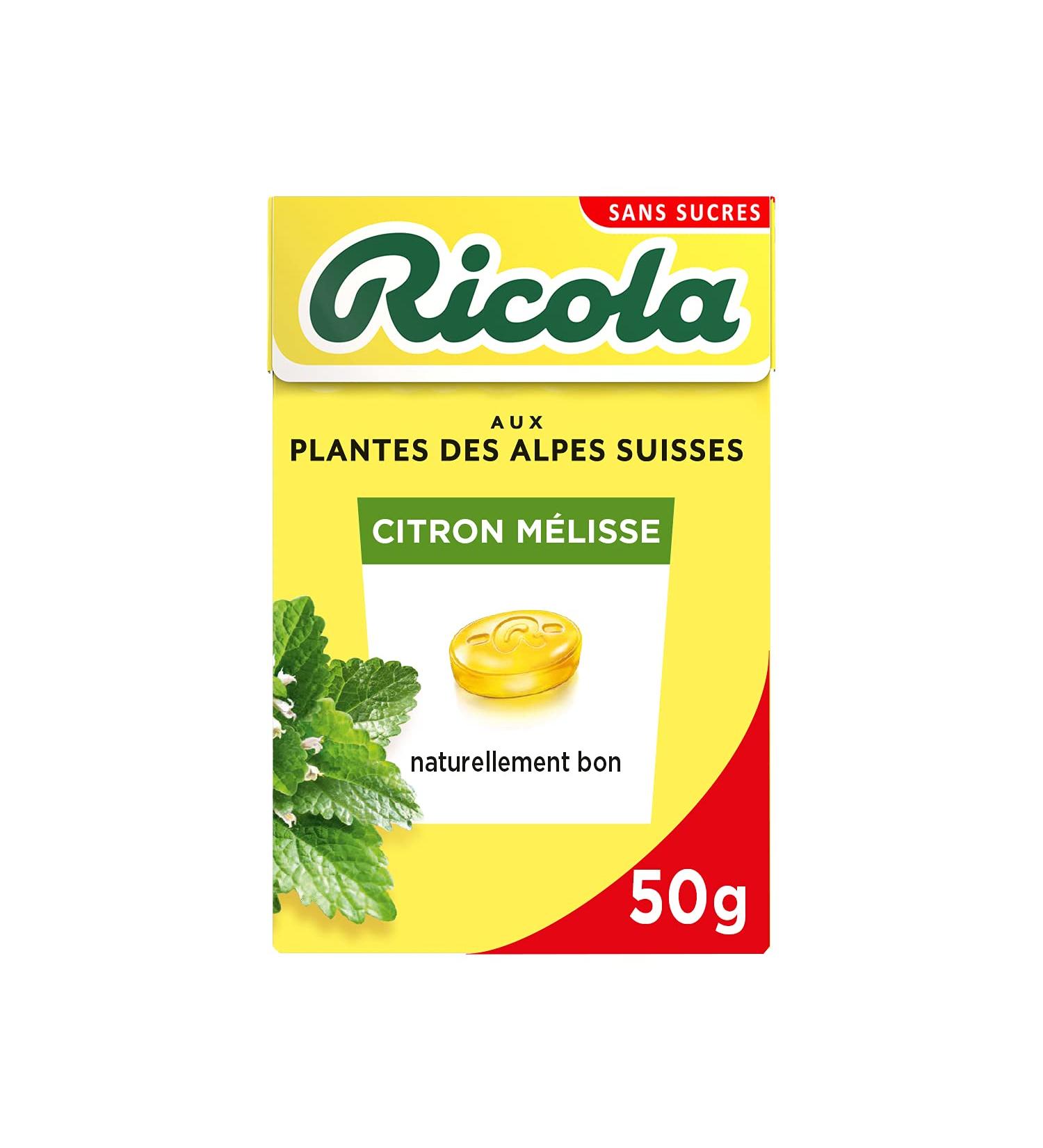 Ricola - Swiss Plant Sweets - Lemon Lemon Balm Fragrance - Refreshing - Sugar Free - 50g Box - Buy Online on GoSupps.com