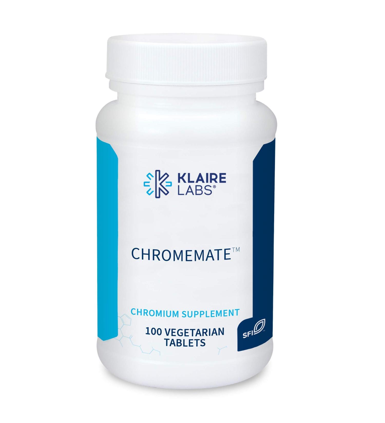 Klaire Labs Chromemate Chromium Polynicotinate 200mcg - 100 Tablets - Buy Online on GoSupps.com