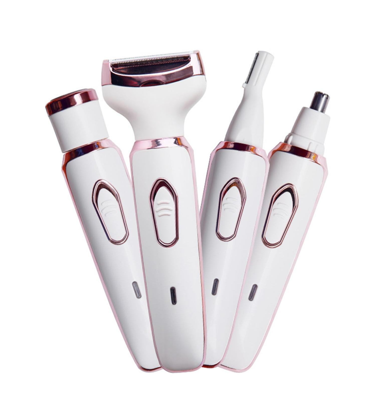 Electric 4-in-1 Haircutter for Women - Safe & Fast Wireless Hair Removal for Face Legs Body & Bikini Zone - Washable Heads - Buy Online on GoSupps.com