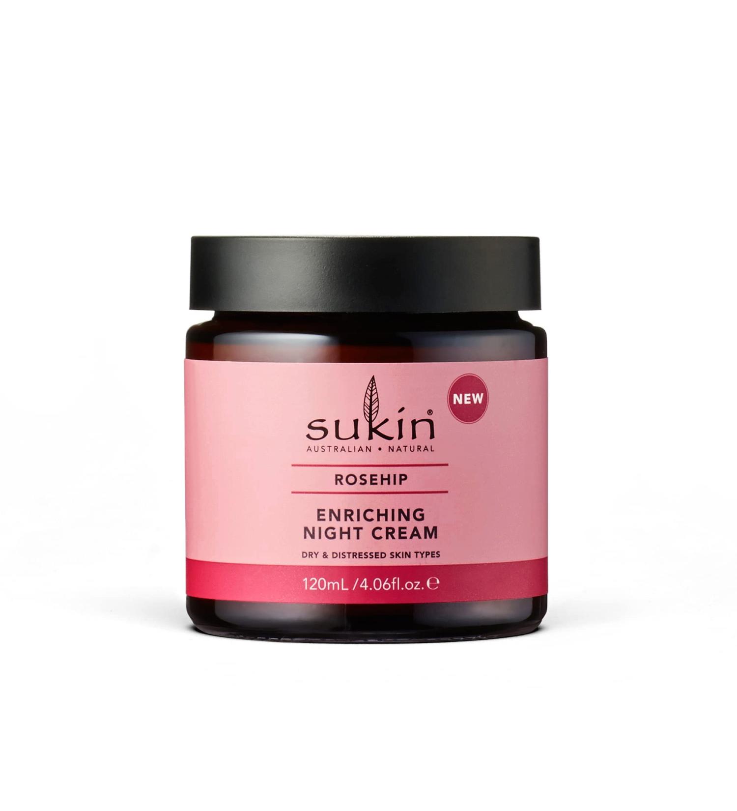 Sukin Enriching Night Cream with Rosehip - 4.06 fl oz (120 ml) | Hydrate & Nourish Skin - Buy Online on GoSupps.com