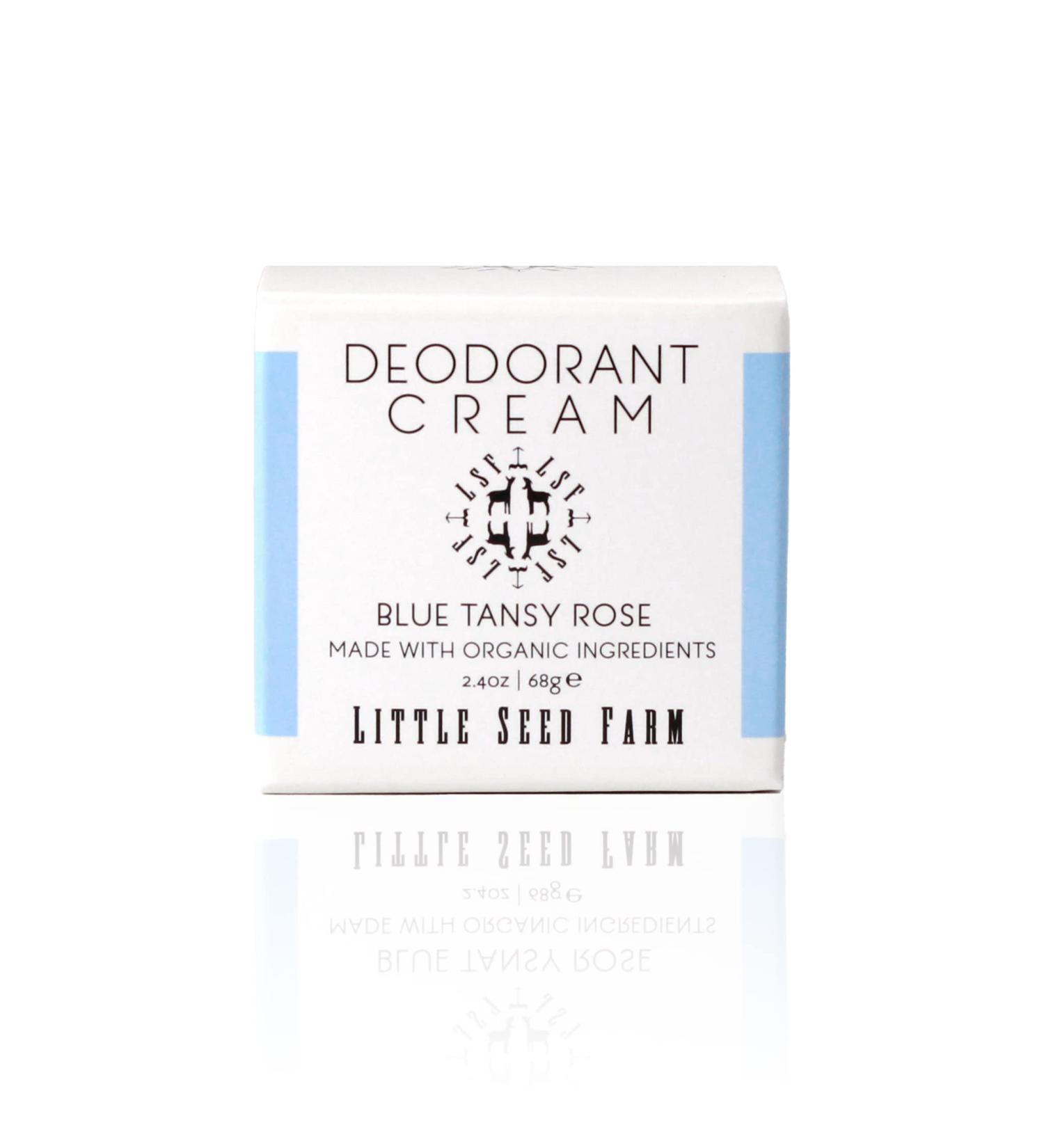 Little Seed Farm All Natural Deodorant Cream - Aluminum Free 2.4 oz Blue Tansy Rose Scent for Women & Men - Buy Online on GoSupps.com