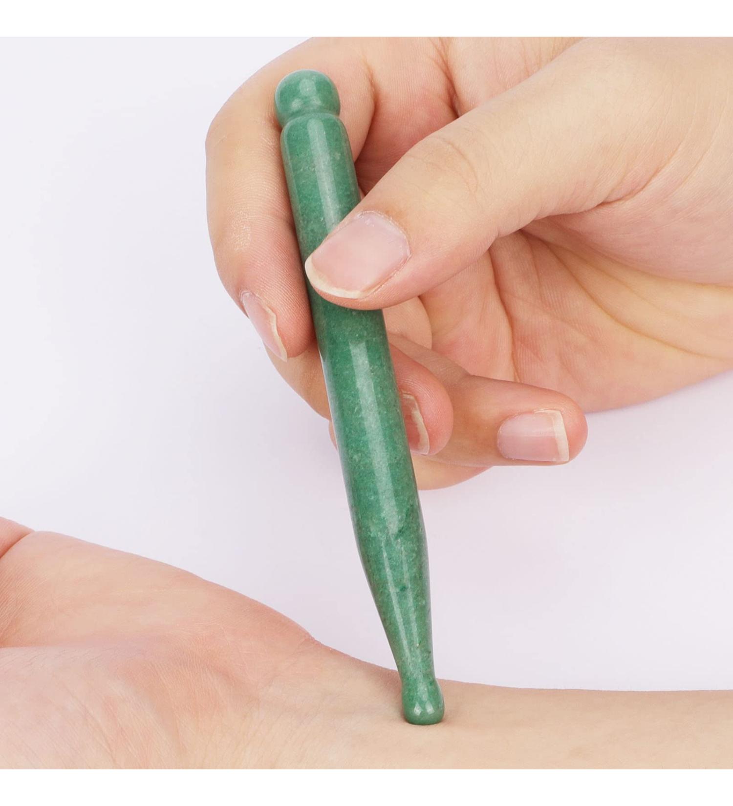Buy Ideayard Jade Gua Sha Pen - Scraping Massage Wand & Acupuncture Therapy Stick (Aventurine Green) for International Shipping - Buy Online on GoSupps.com
