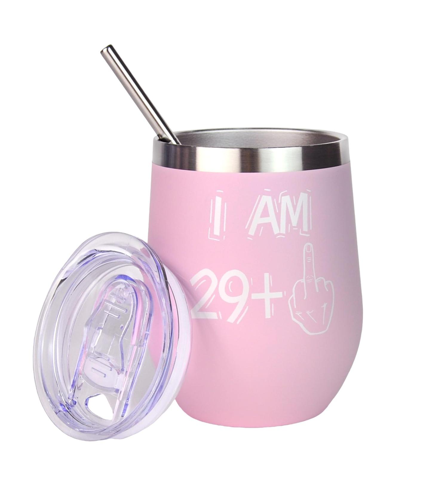 Shop Bokalaka 30th Birthday Gifts for Women - Stainless Steel Vineyards Pink Birthday Poison (350ml) - Perfect International Delivery - Buy Online on GoSupps.com