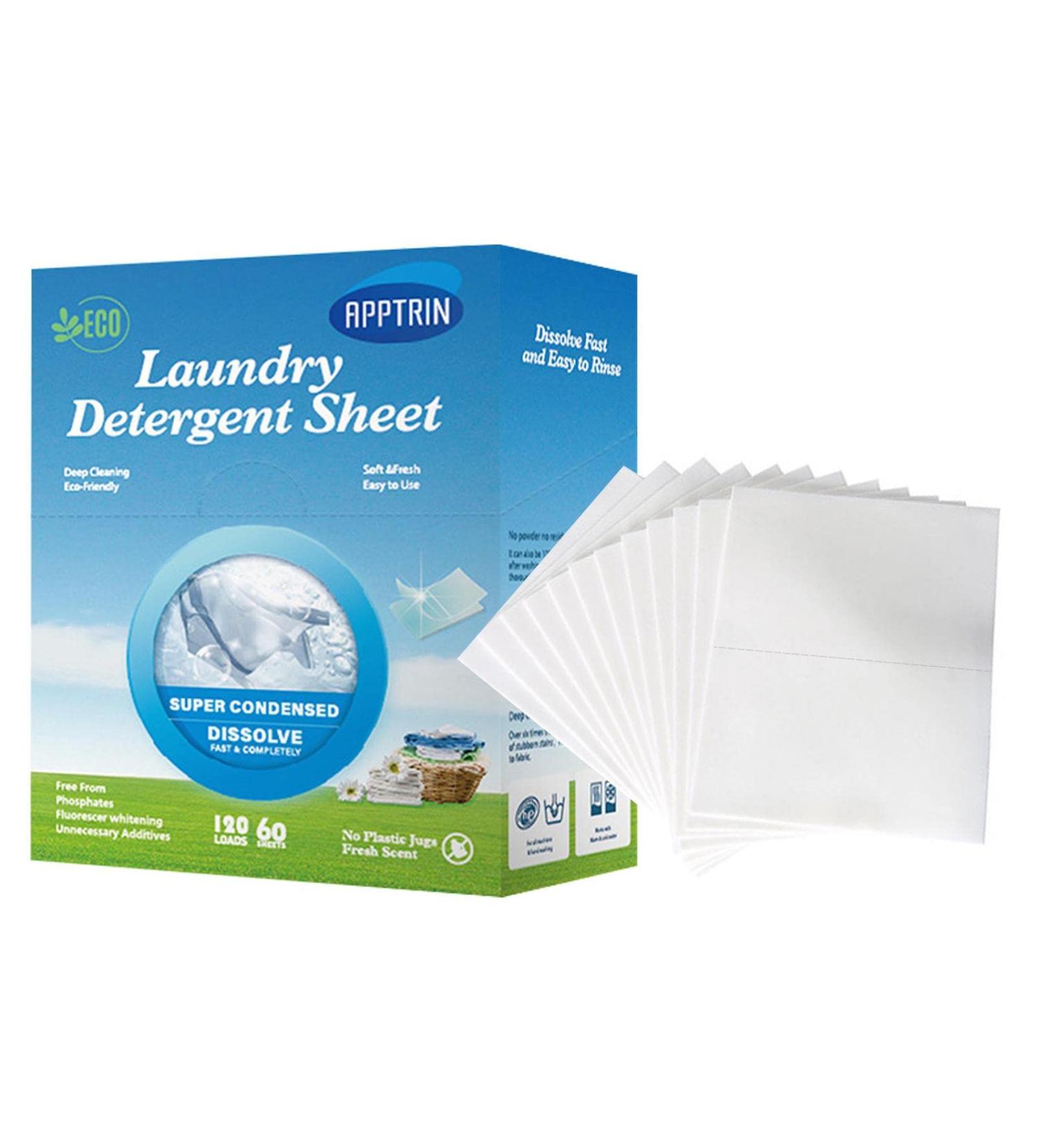 Laundry Detergent Sheets 60 High Concentrated Liquidless Washing Sheets Friendly Laundry Solution Without Harming Your Skin Or The Environment with Our Laundry Sheets Natural Laundry Strip  - Buy Online on GoSupps.com