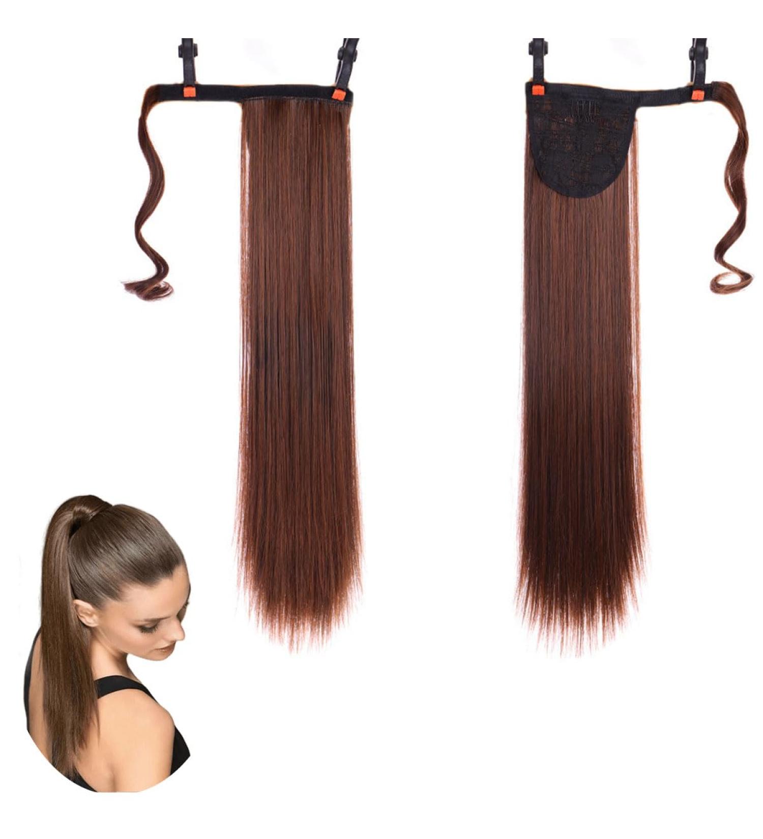 Traziewell Pony Tail Hair Piece Straight Hair Extension Long Straight Ponytail Extensions Wrap Around Pony Tail High Temperature Synthetic Hairpieces for Women Ladies 0606 FH000606 L - Buy Online on GoSupps.com