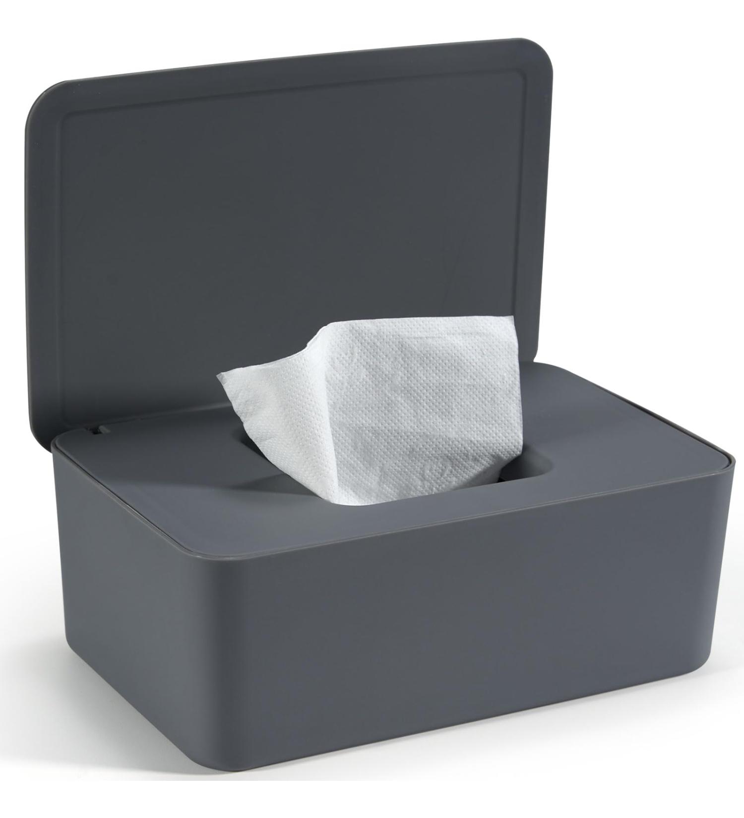 Cheerhom Baby Wet Wipes Box - Gray Moist Toilet Paper Holder with Lid | Ideal for Home Office & Outdoors - 18x12.2x7cm - Buy Online on GoSupps.com