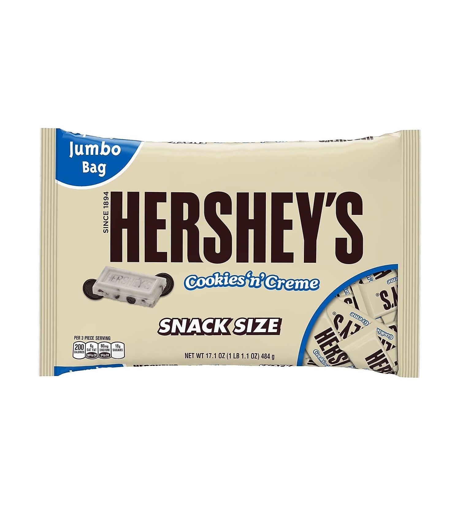 HERSHEY'S Hershey s Cookies n Creme Snack Size Bars| 17.1-Ounce Bag