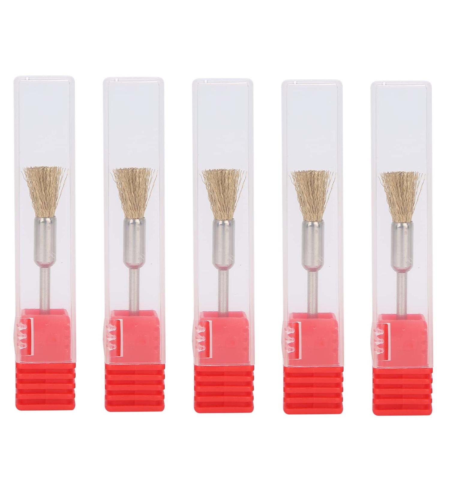 5pcs Brass Wire Brush for Drill - Nail Drill Cleaning & Grinding Head Manicure Tool - International Shipping Available - Buy Online on GoSupps.com