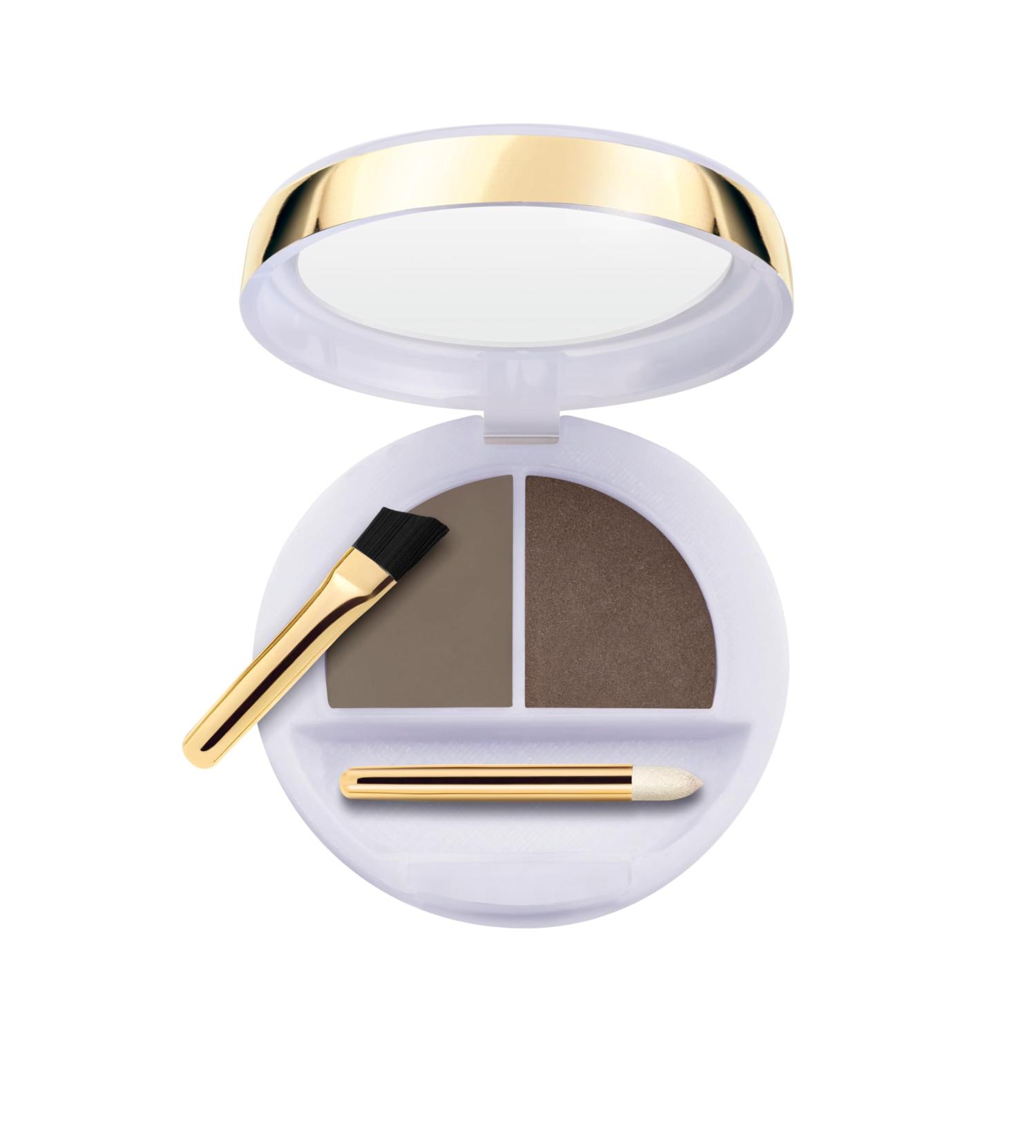 Collistar flawless wax to shape the eyebrows plus colored powder N.3 Brunette matte professional eyebrow set with a shaped wax to fill up fix the eyebrows 3.5 g