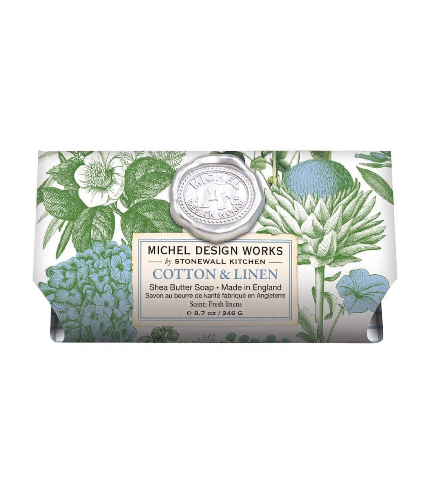 Shop Michel Design Works Cotton & Linen Large Bath Soap Bar - 8.7 oz | Premium Quality International Shipping - Buy Online on GoSupps.com