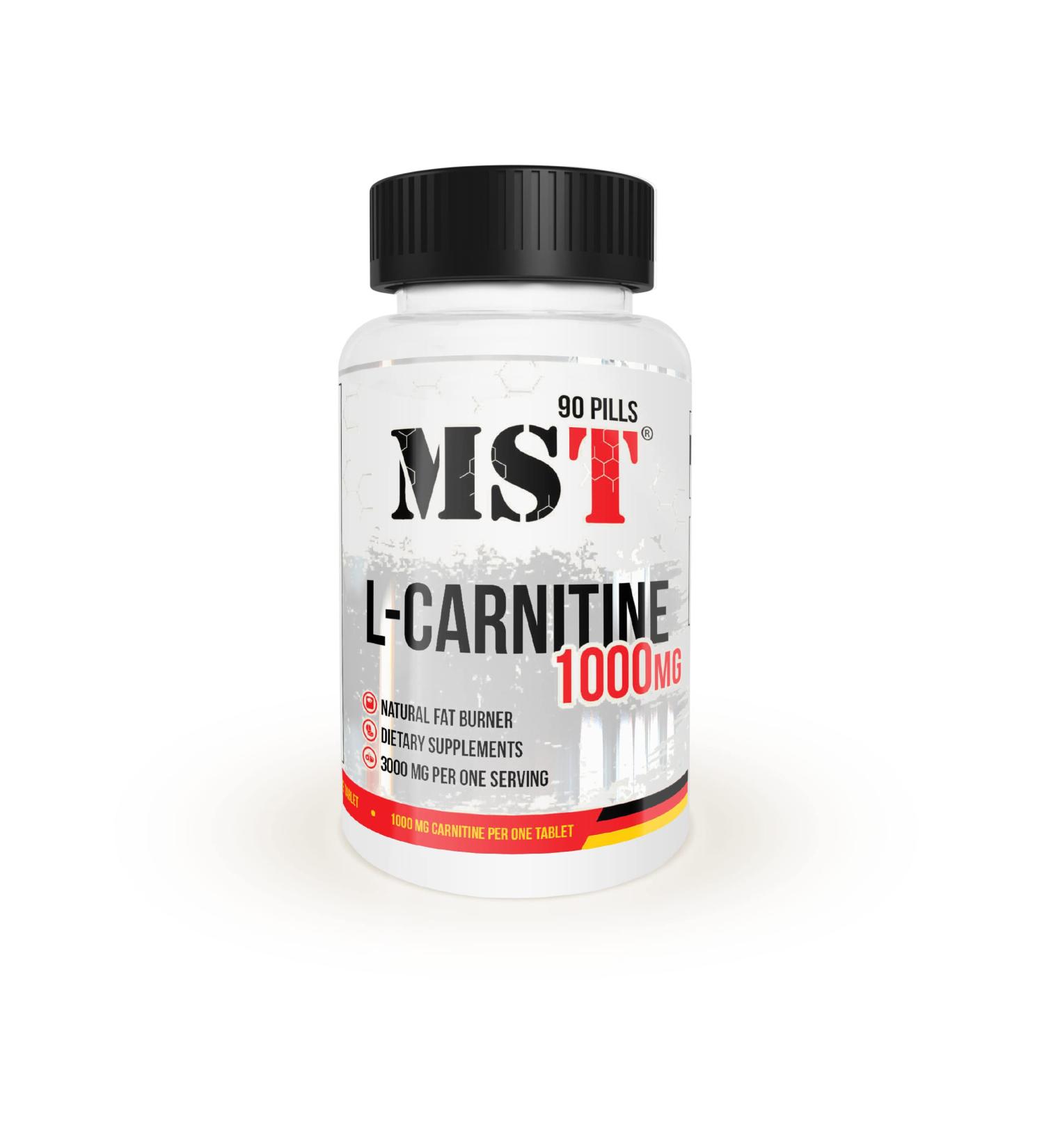 MST L Carnitine 1000 | Fat burner | 1000 mg per 1 tab | 90 tablets | MST Nutrition Berlin