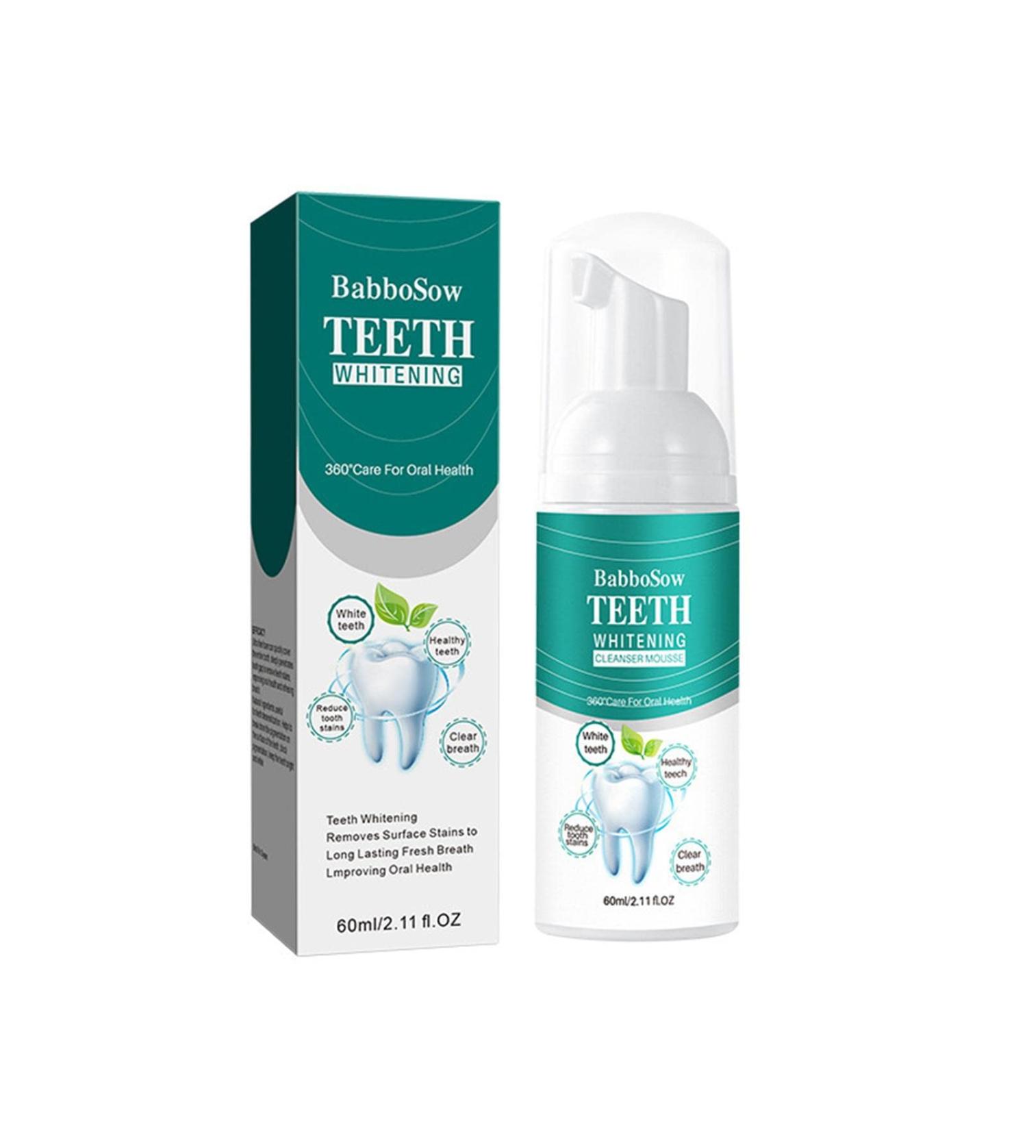 Foam Toothpaste for Adults - Intensive Stain Removal Tooth Mousse 60ml | Easy-to-Use Whitening Foam for Bright Teeth - Buy Online on GoSupps.com