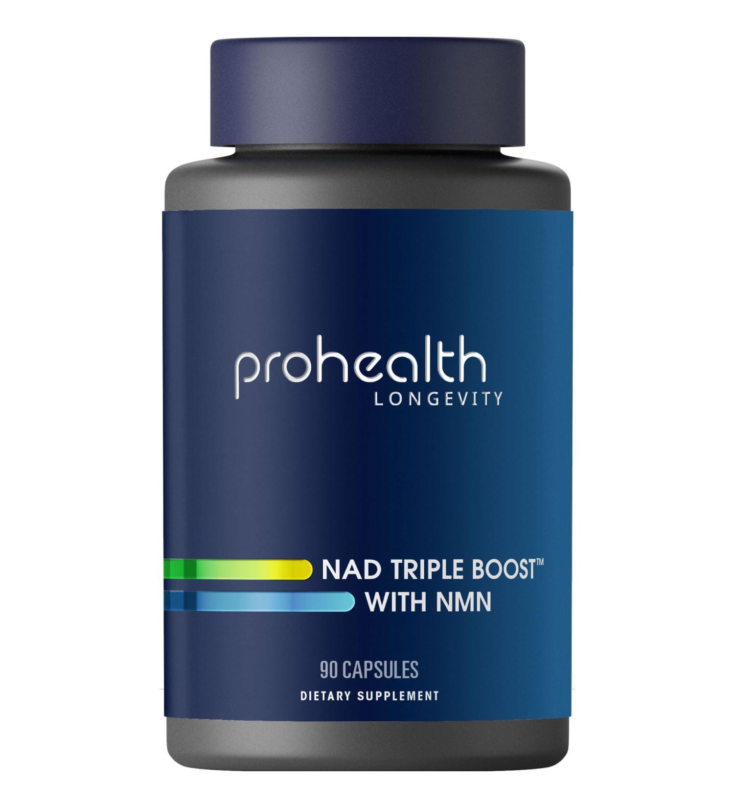 ProHealth NAD Triple Boost with NMN 500mg and NMNH 100 mg Plus Apigenin and Trans-Resveratrol. Promotes Longevity, Heart and Brain Health, Activates Sirtuins for Cellular Repair (30 Servings) - Buy Online on GoSupps.com
