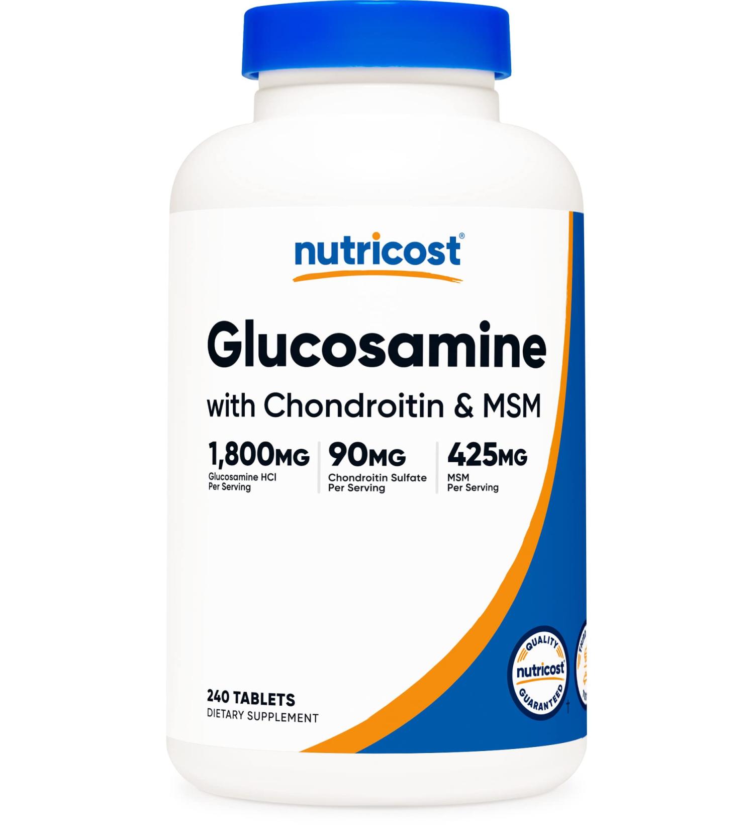 Nutricost Glucosamine 1800mg with Chondroitin & MSM - 240 Tablets, Joint Support Formula, Non-GMO, Gluten Free - Buy Online on GoSupps.com