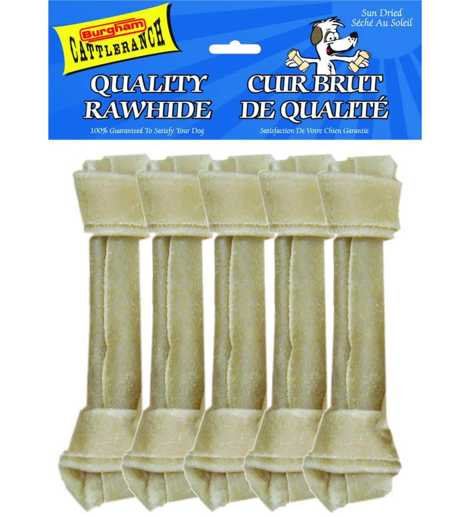 Cattle Ranch Dog Treats Rawhide Knotted Bone Chews All Natural Supports Dental Health by Reducing Tartar and Plaque Buildup High in Protein and Low in Fat Stimulates and Entertains by Satisfying Dog s Natural Urge to Chew (5pk 8") 1 count (Pack of 1)
