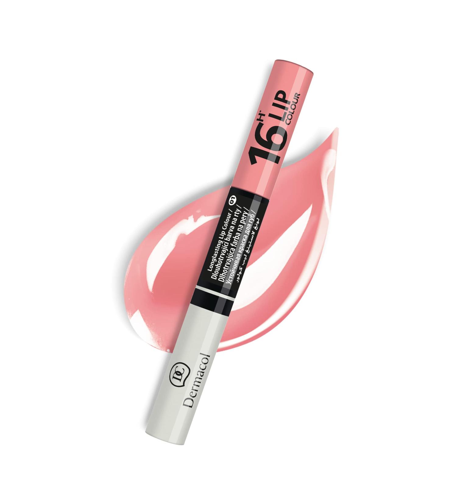 Dermacol 16-Hour Lip Colour Glossy Stain Two-Phase Lip Plumper Kissproof Makeup - Nude Pink 7.1mL - Buy Online on GoSupps.com