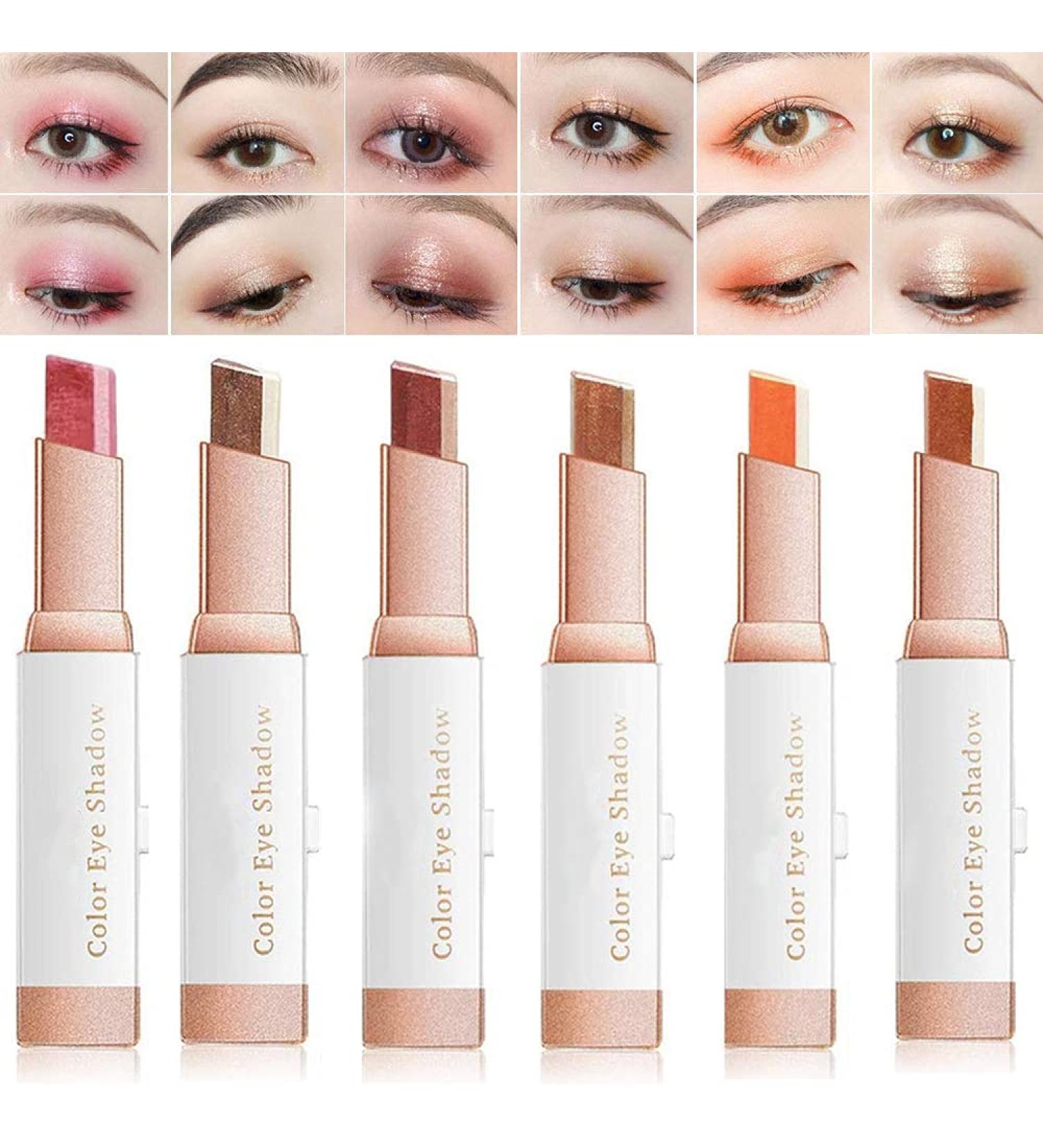 12 Colors Eyeshadow Stick - Waterproof Glitter & Shimmer Eye Makeup | Double Color Gradient Eye Shadow Pen - Buy Online on GoSupps.com
